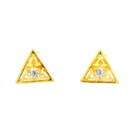 Modish Trigonal Gold Studs