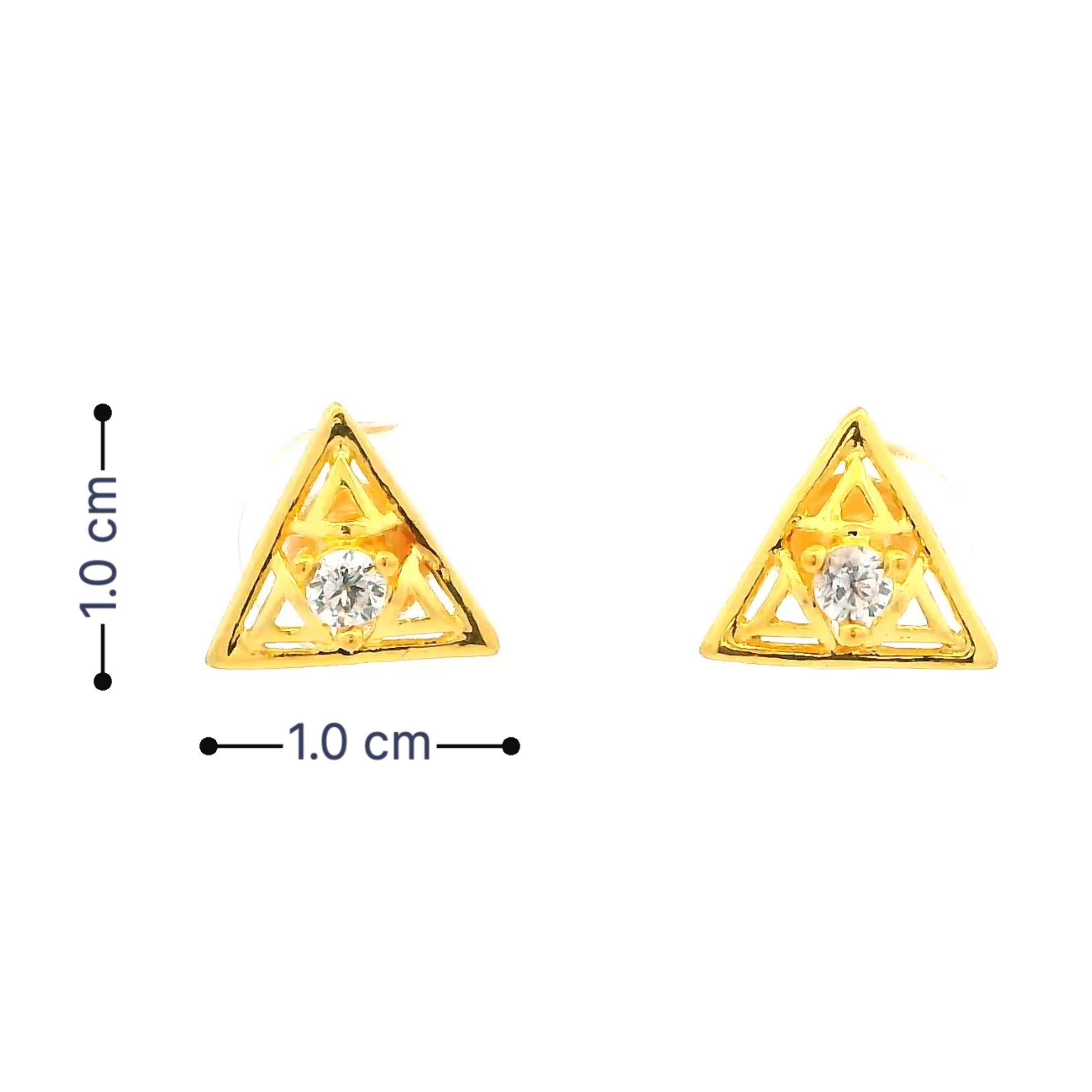 Modish Trigonal Gold Studs