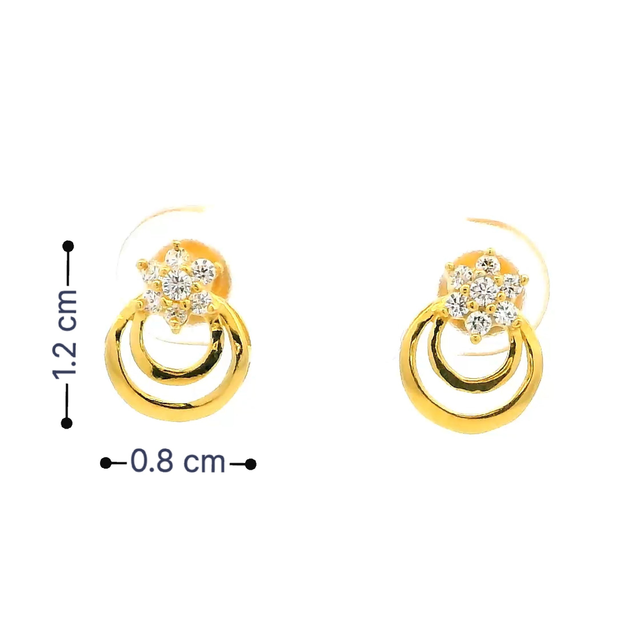 Oval Dazzle Gold Studs