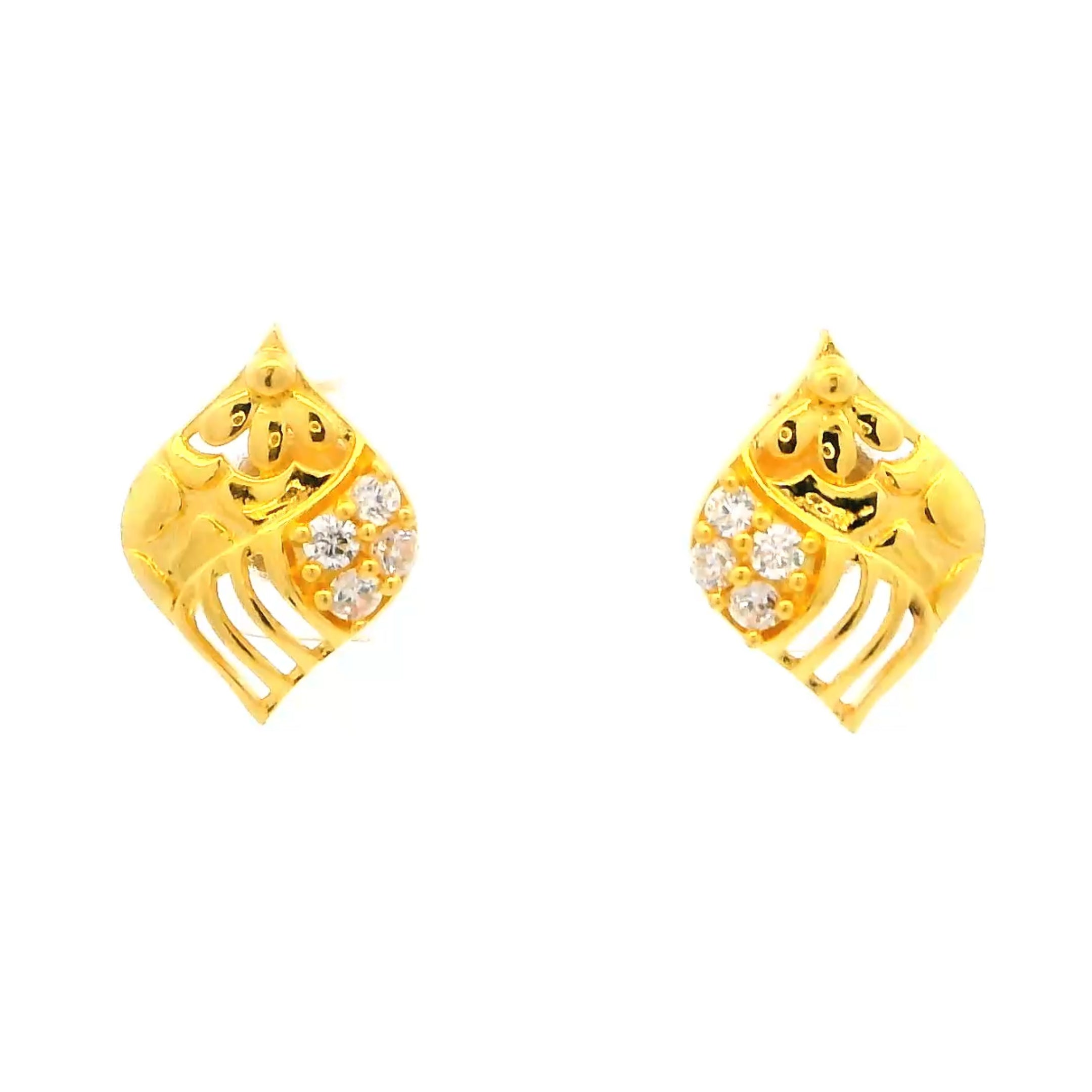 Fancy Radiant Gold Studs