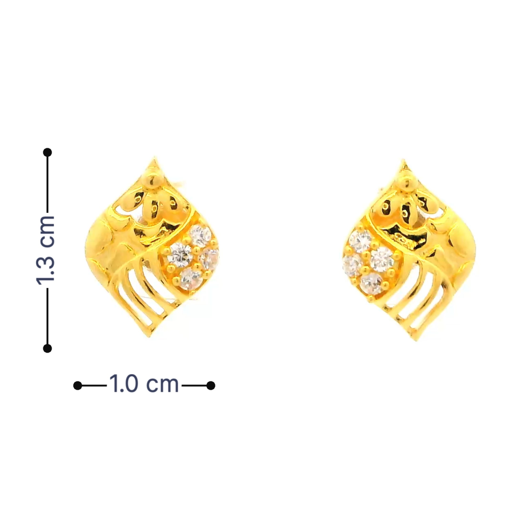 Fancy Radiant Gold Studs