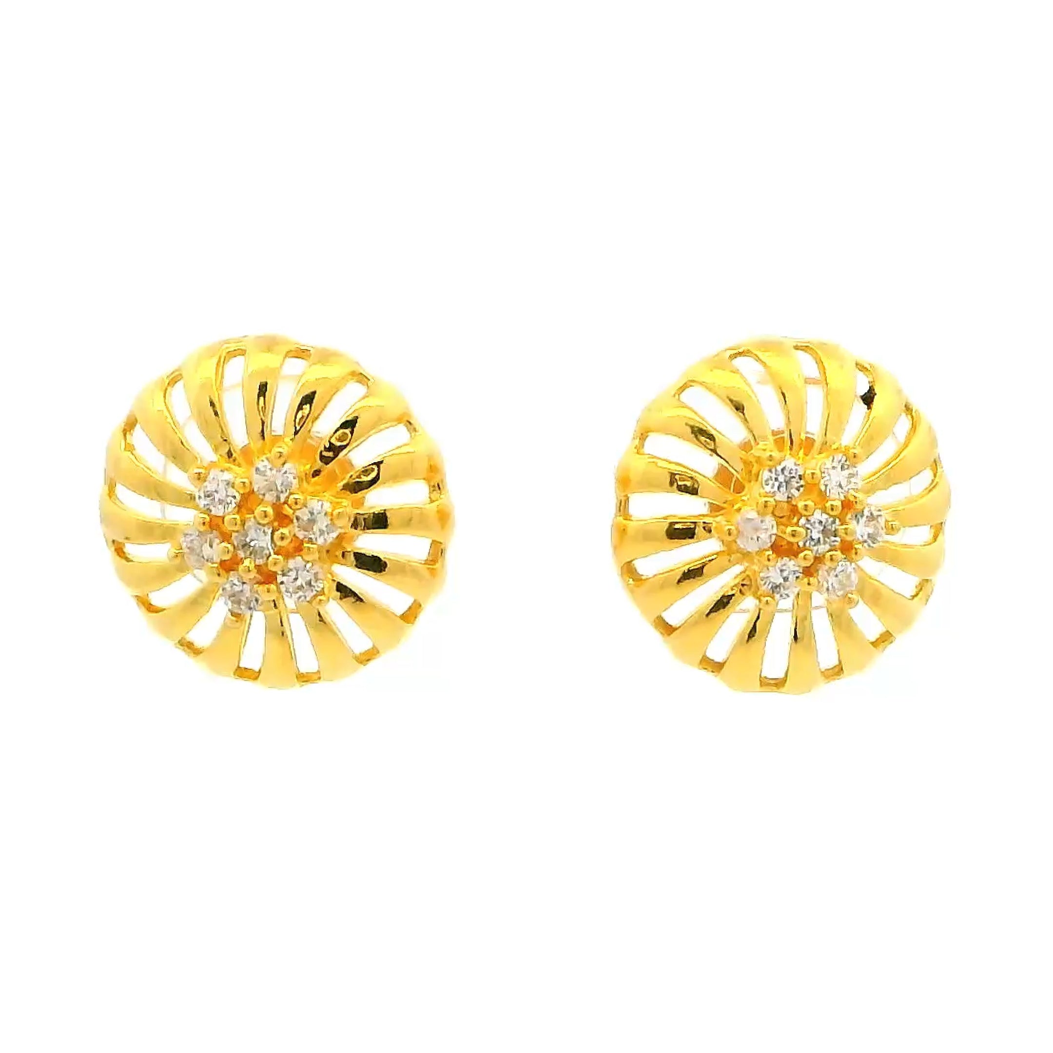 Radiant Blossom Gold Studs