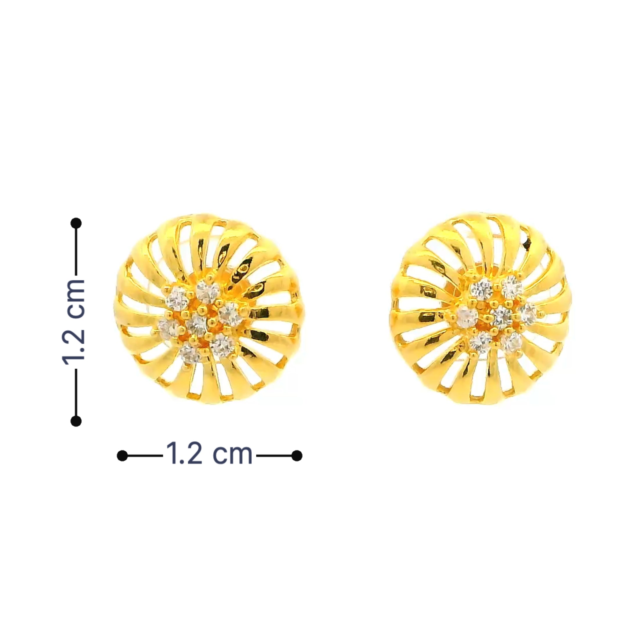 Radiant Blossom Gold Studs