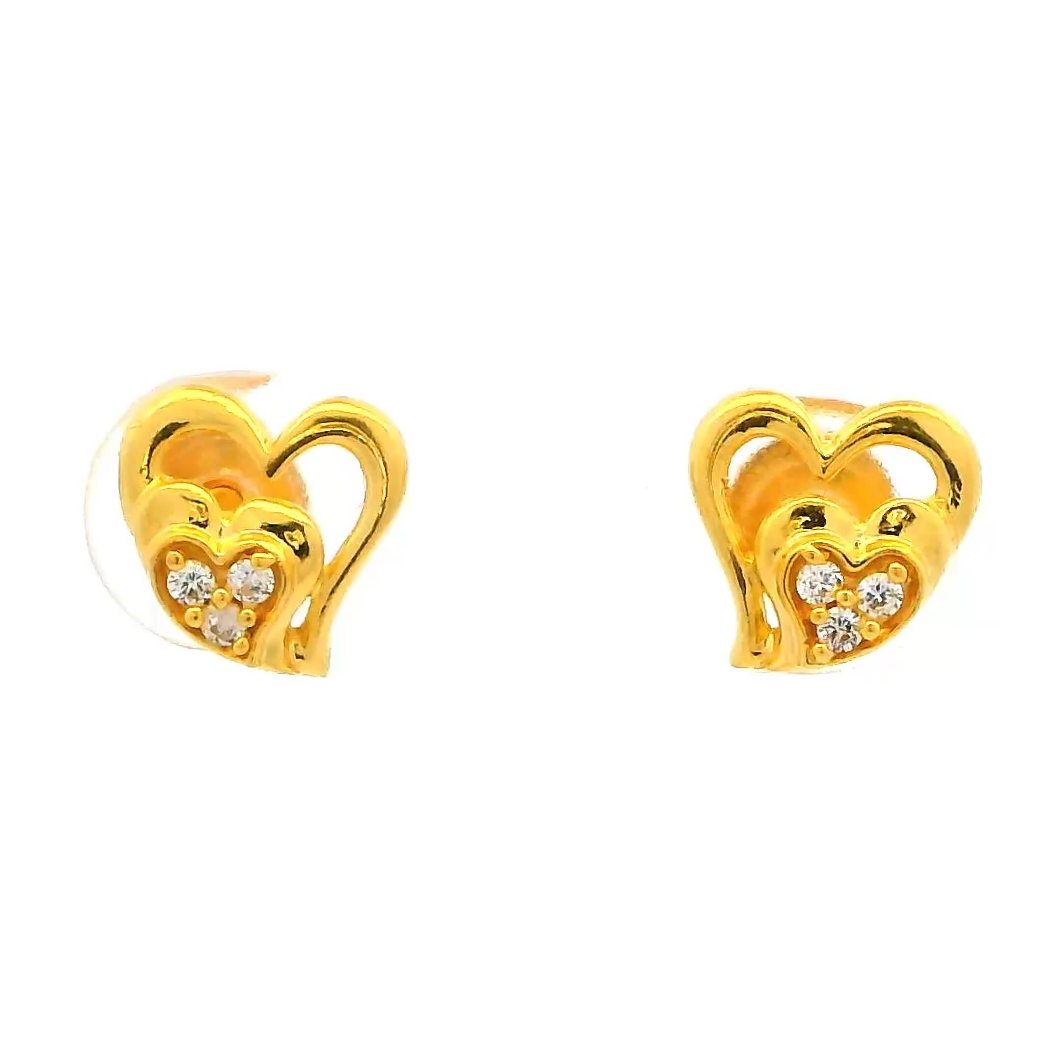 Delicate Gold Heart Studs