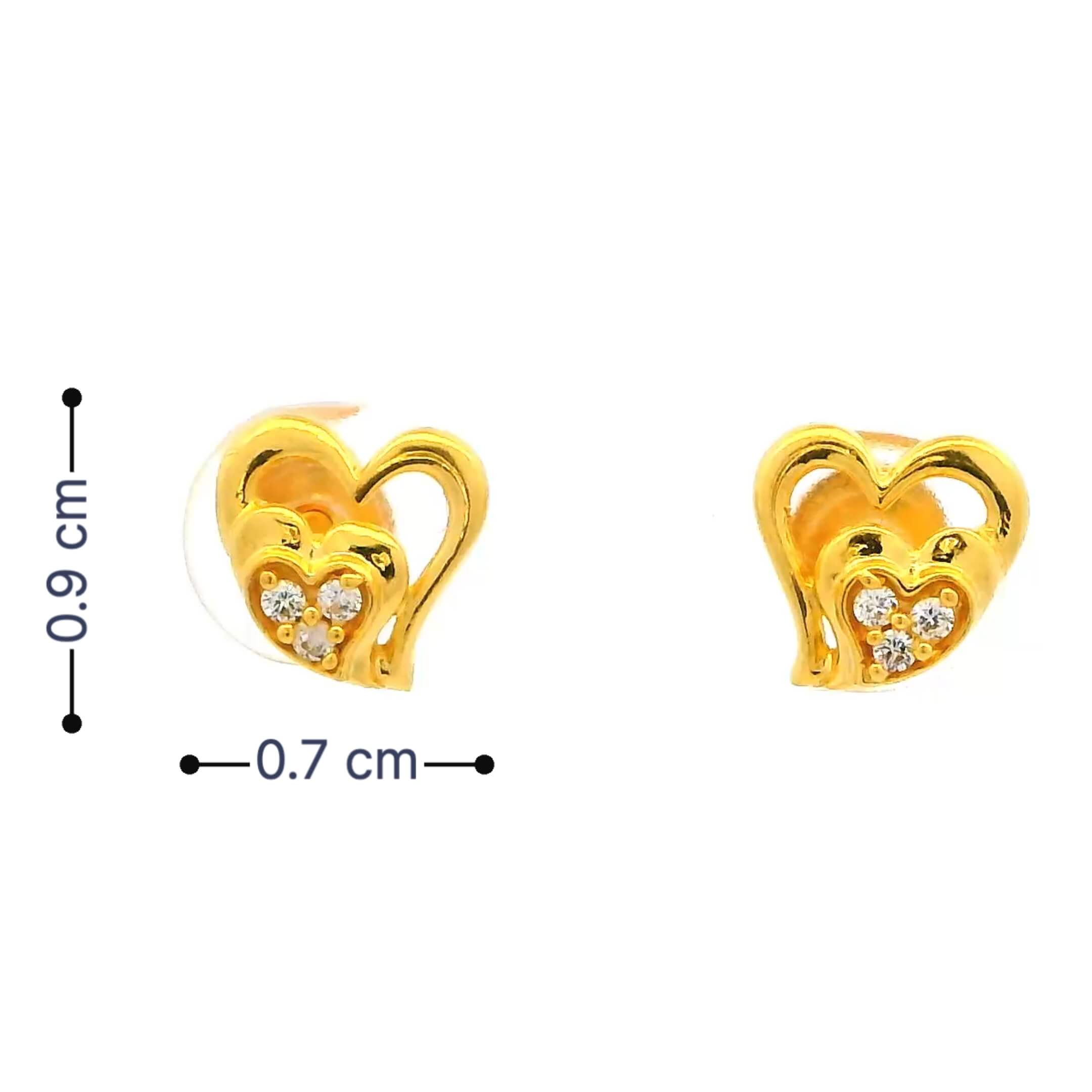 Delicate Gold Heart Studs