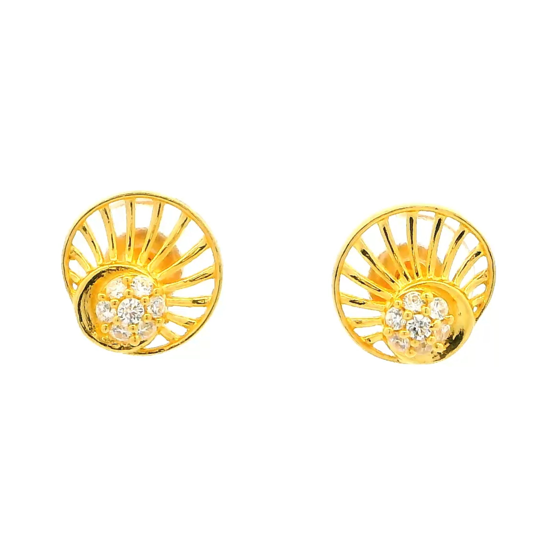 Modish Twirls Gold Studs