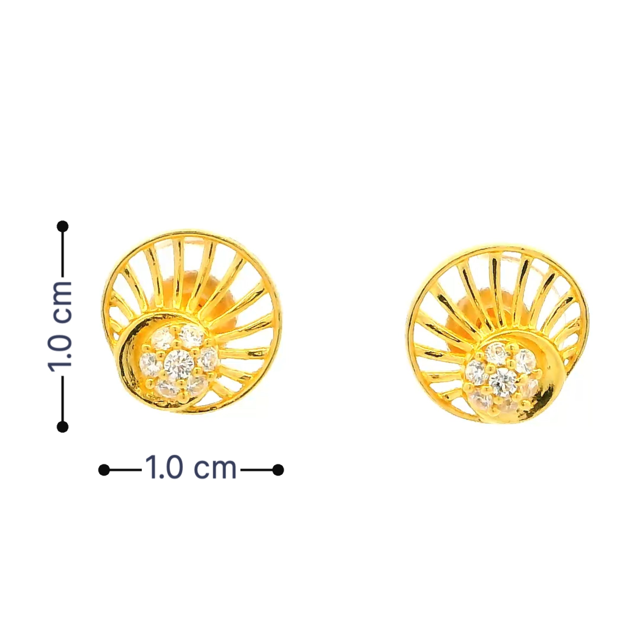 Modish Twirls Gold Studs