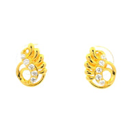 Whimsy Paisley Gold Studs