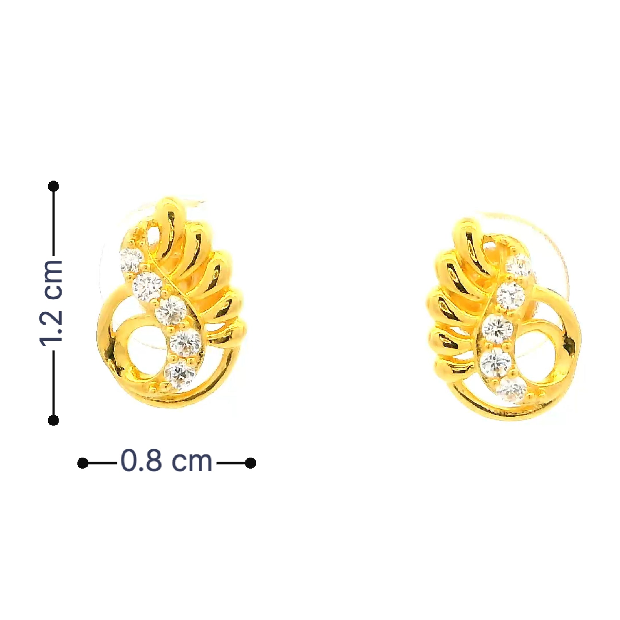 Whimsy Paisley Gold Studs