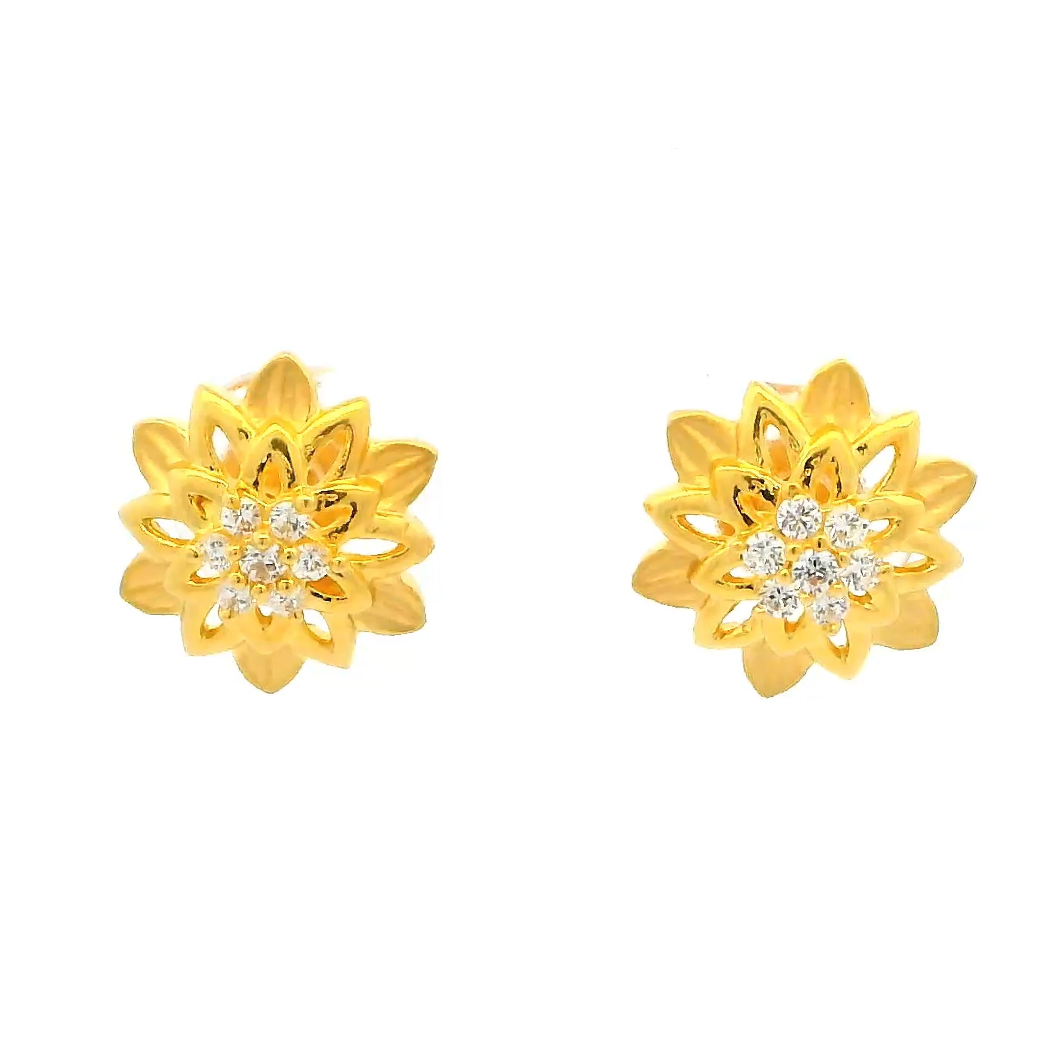 Ravishing Flora Gold Studs