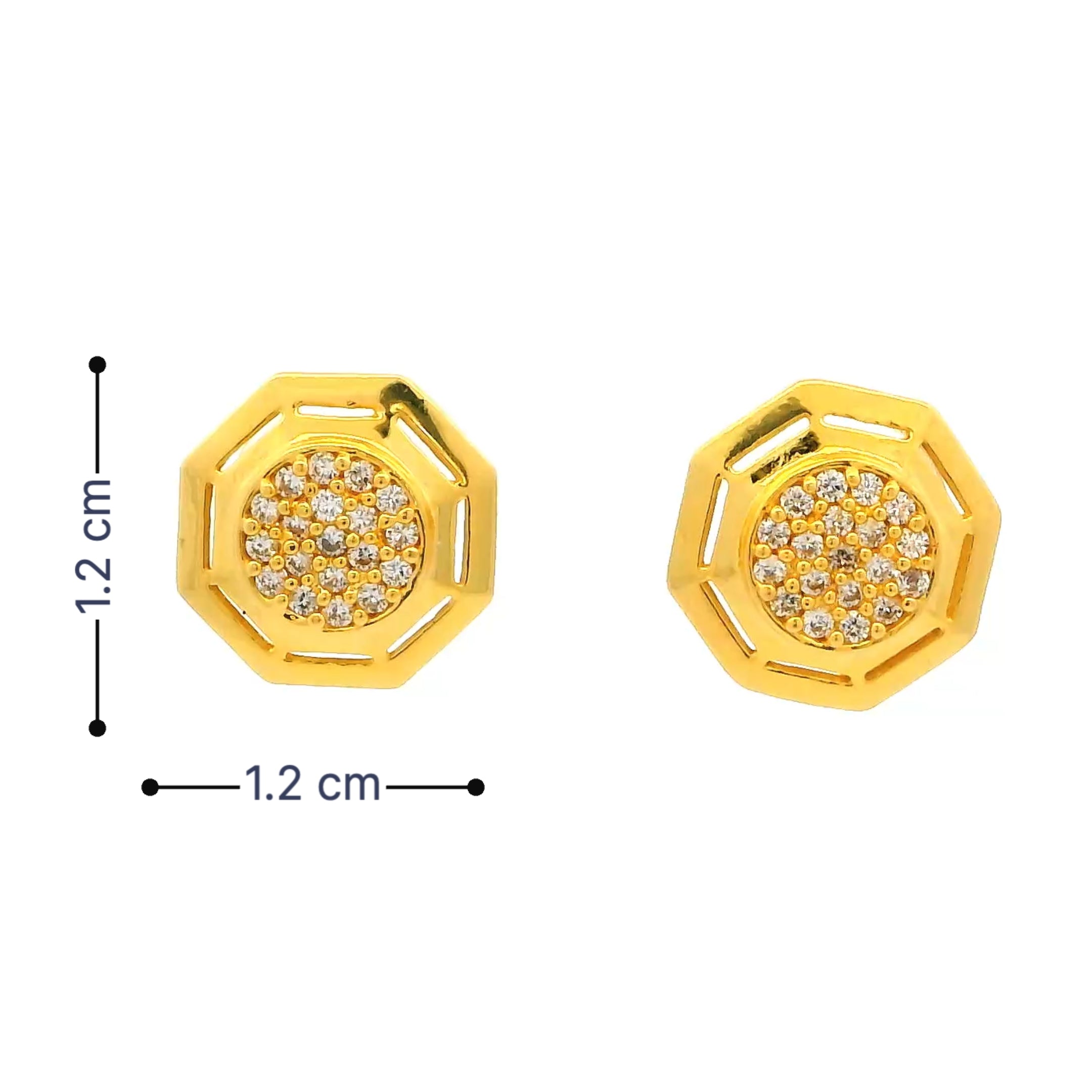 Hexa Gleam Gold Studs