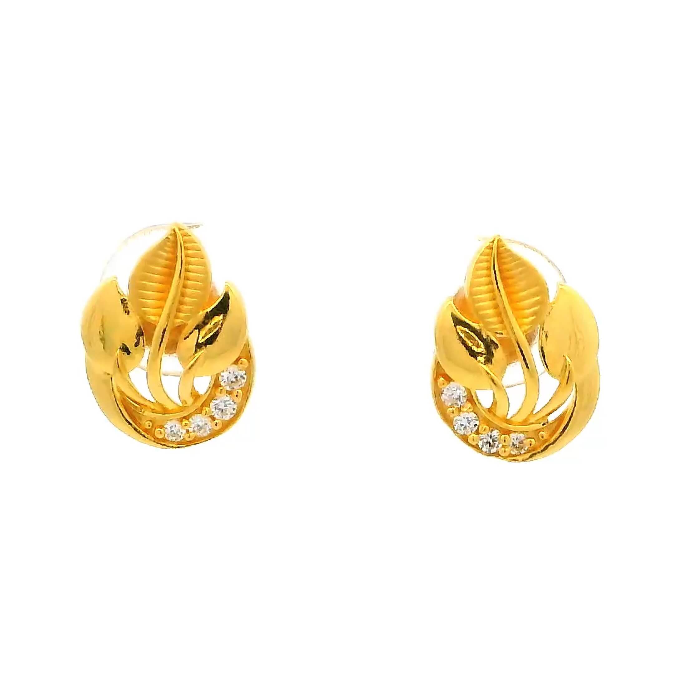 Petal Dazzle Gold Studs