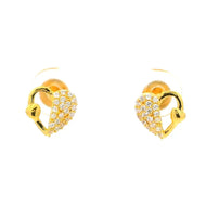 Shimmering Hearts Gold Earrings for Women 22K