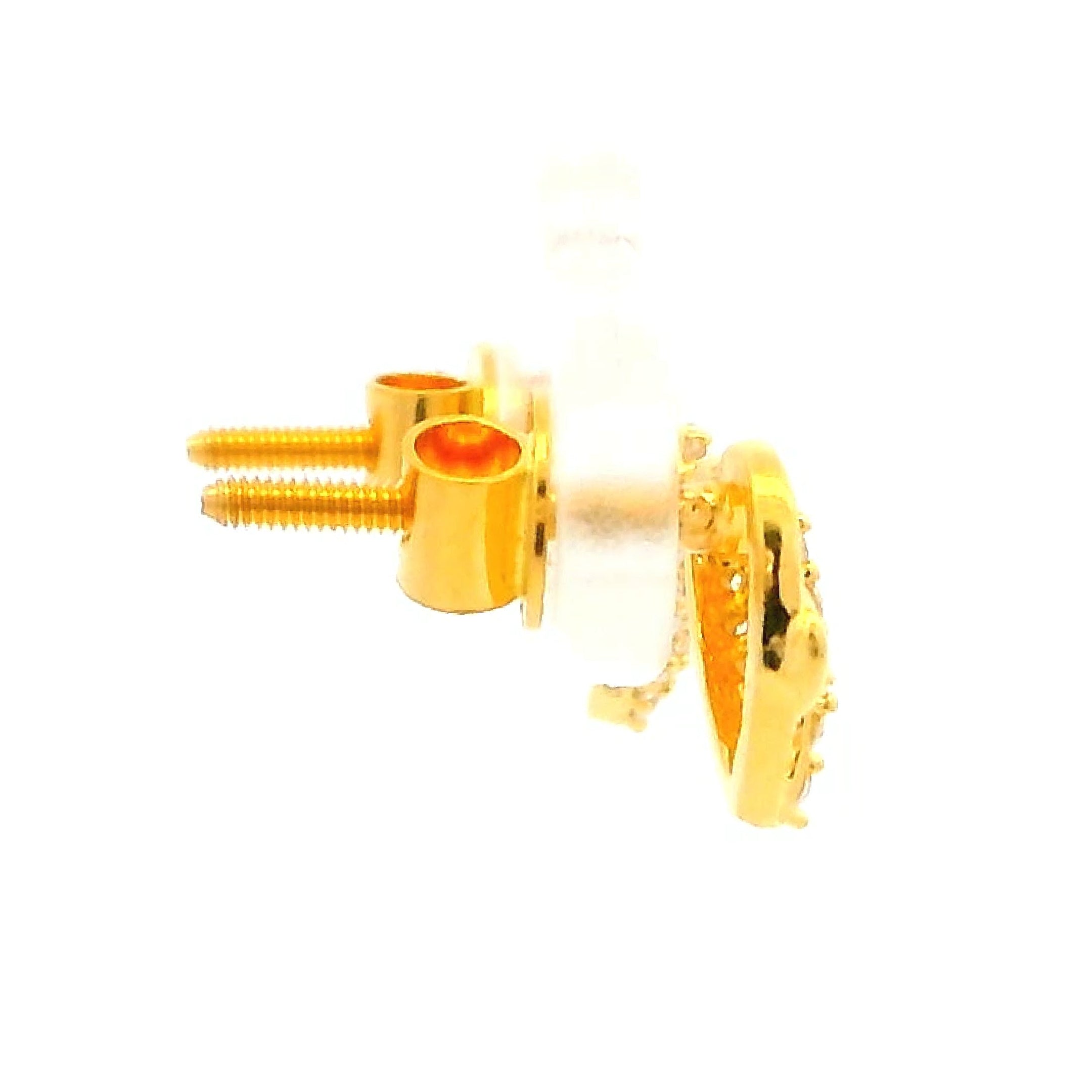 Shimmering Hearts Gold Earrings for Women 22K