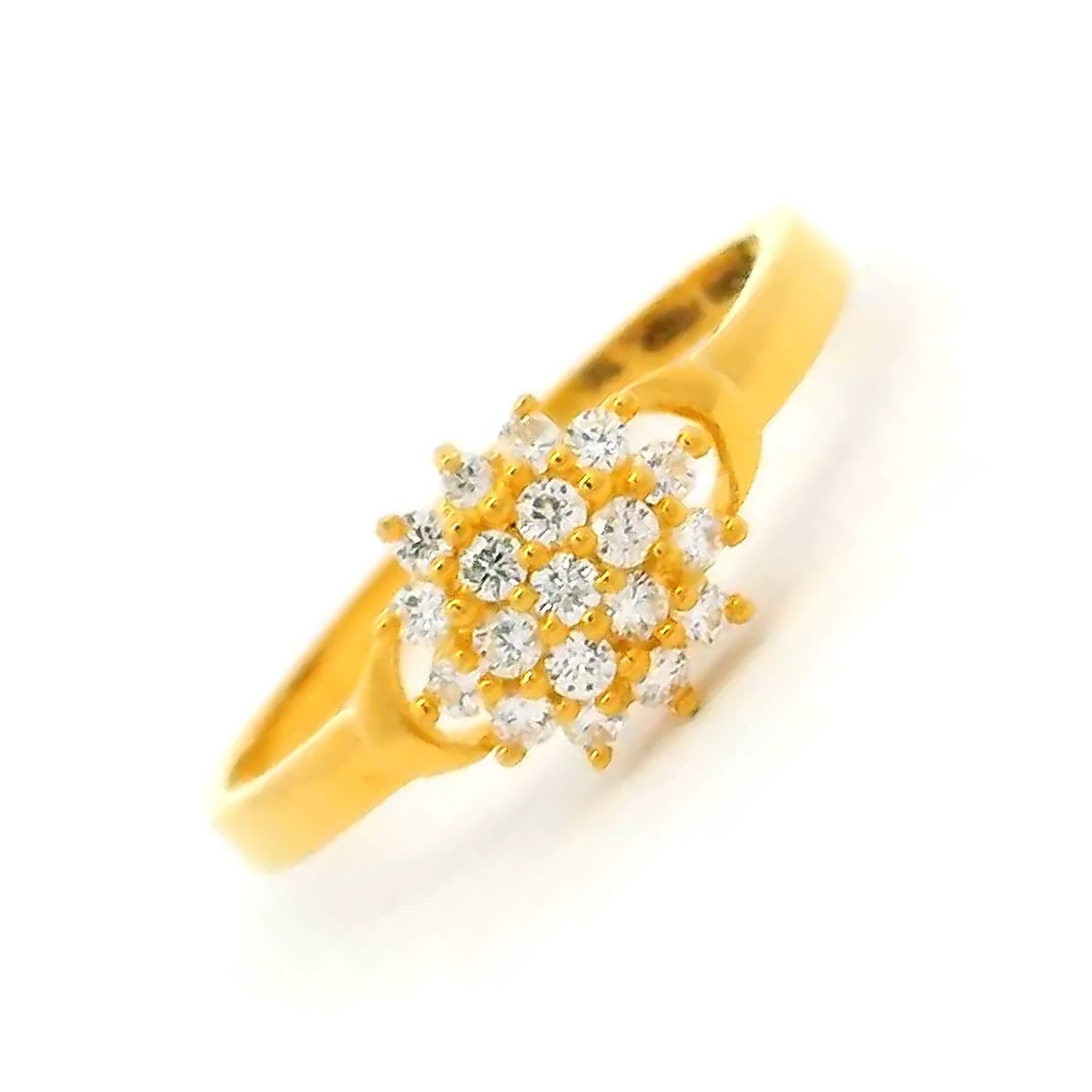 Floral Brilliance Gold Ring