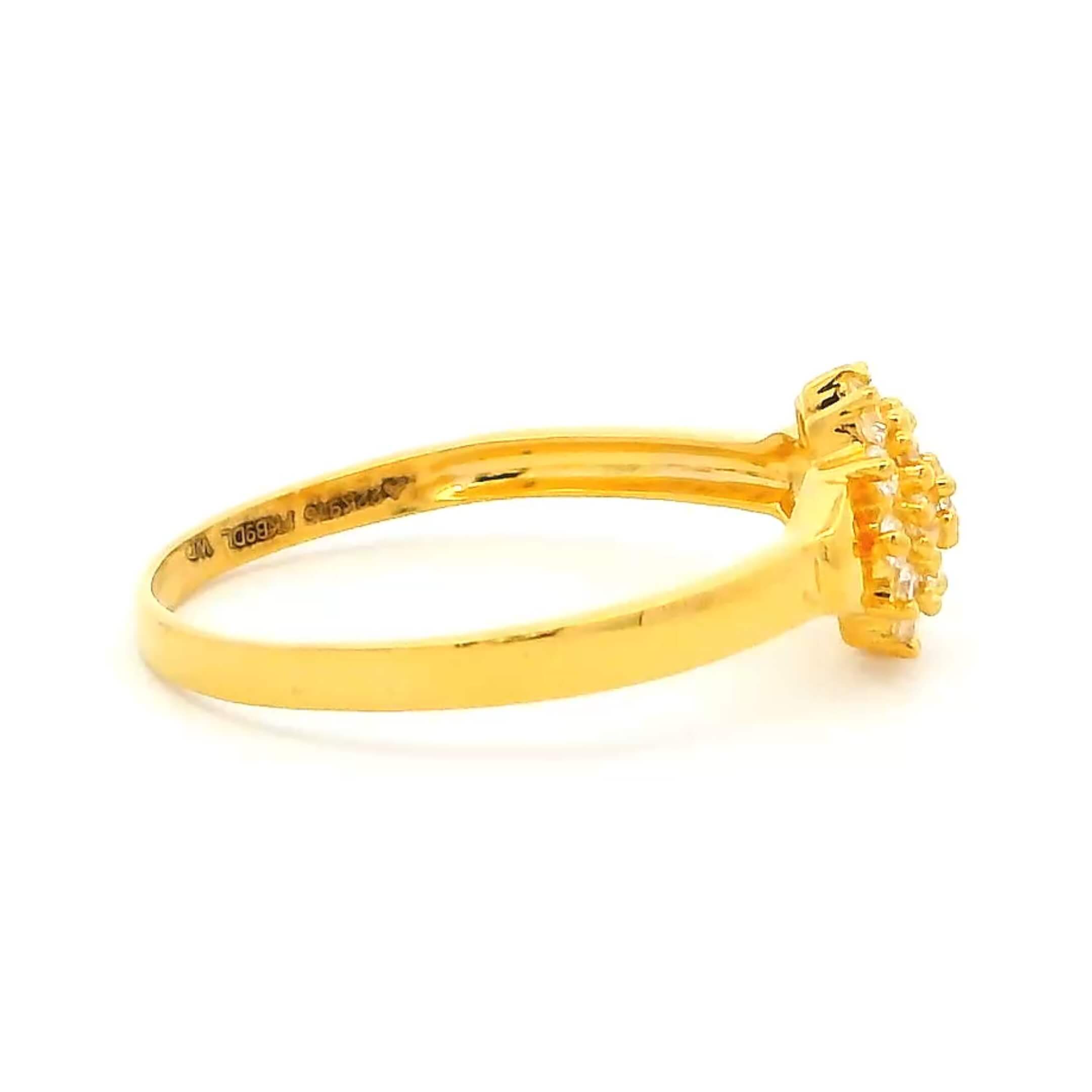 Floral Brilliance Gold Ring