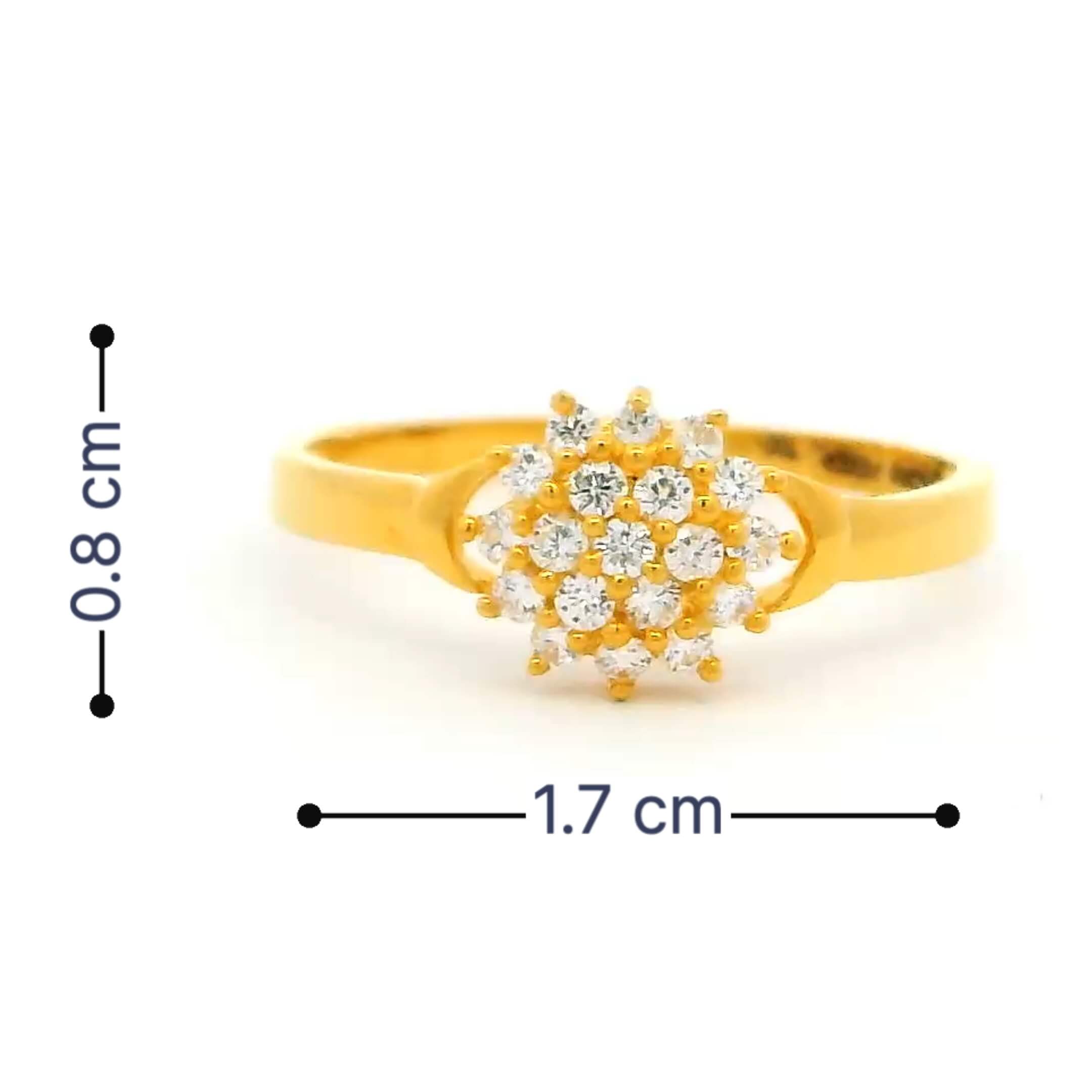 Floral Brilliance Gold Ring
