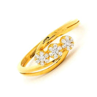 22K Triplet Star Shine Gold Ring for Women
