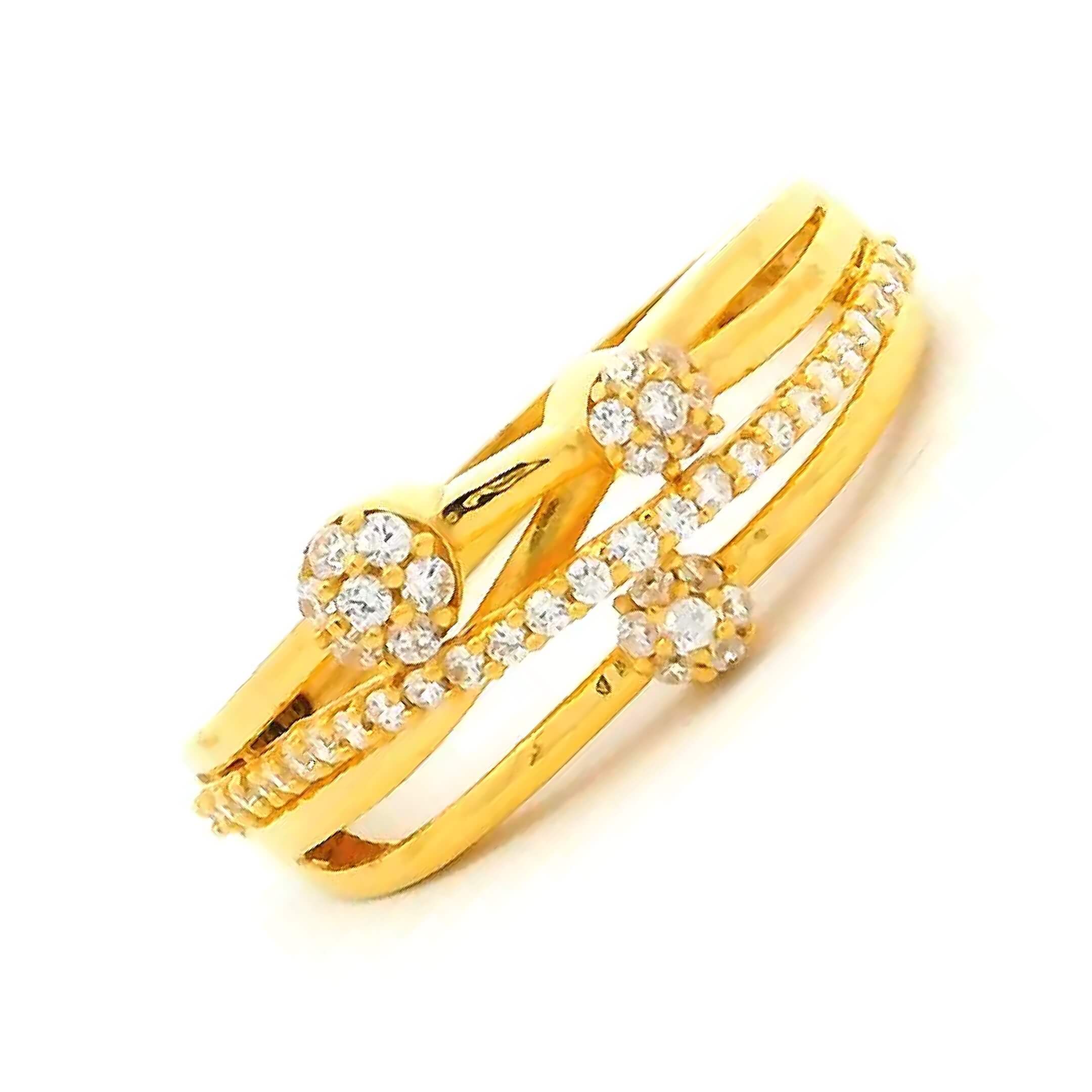 Crystal Whisper Gold Ring