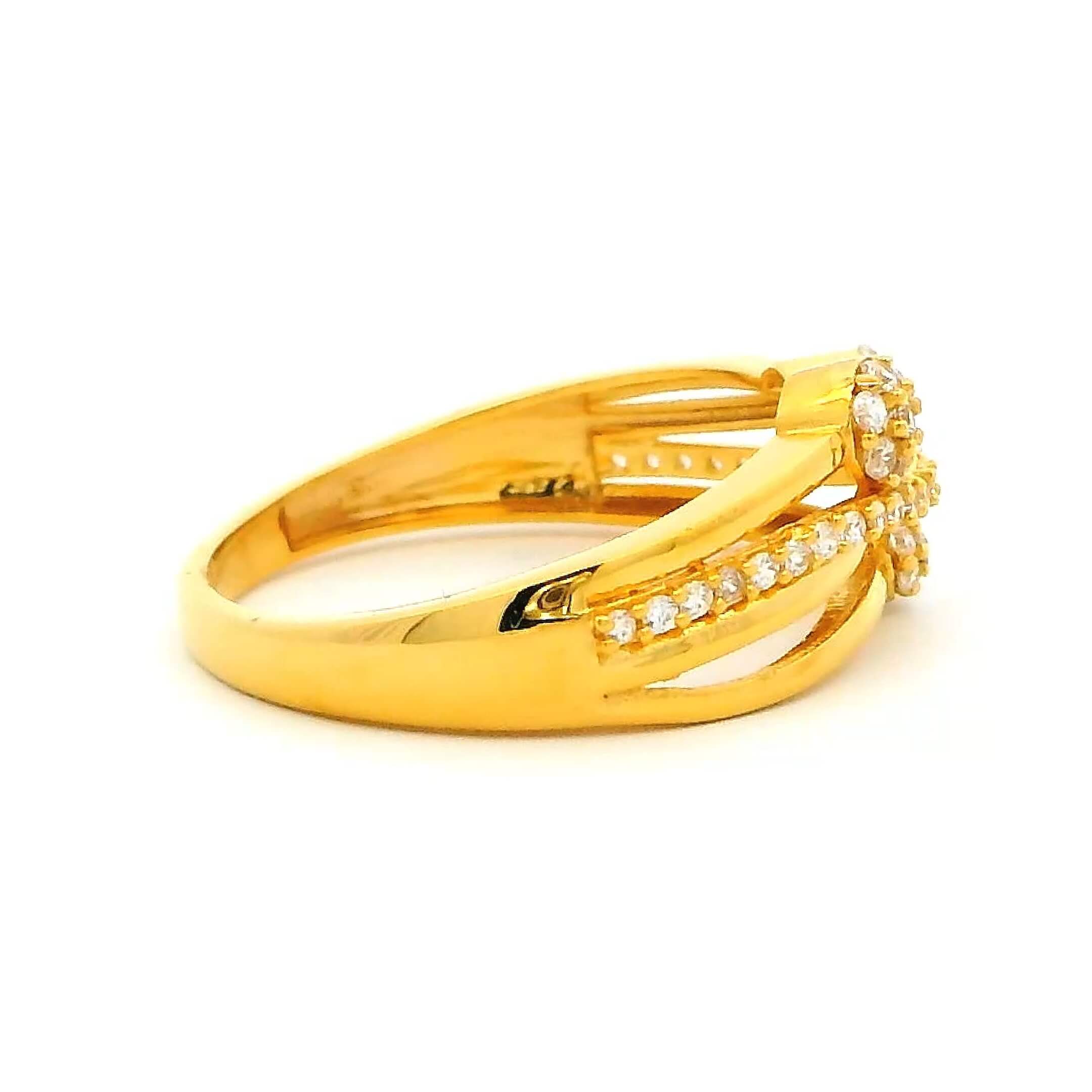 Crystal Whisper Gold Ring