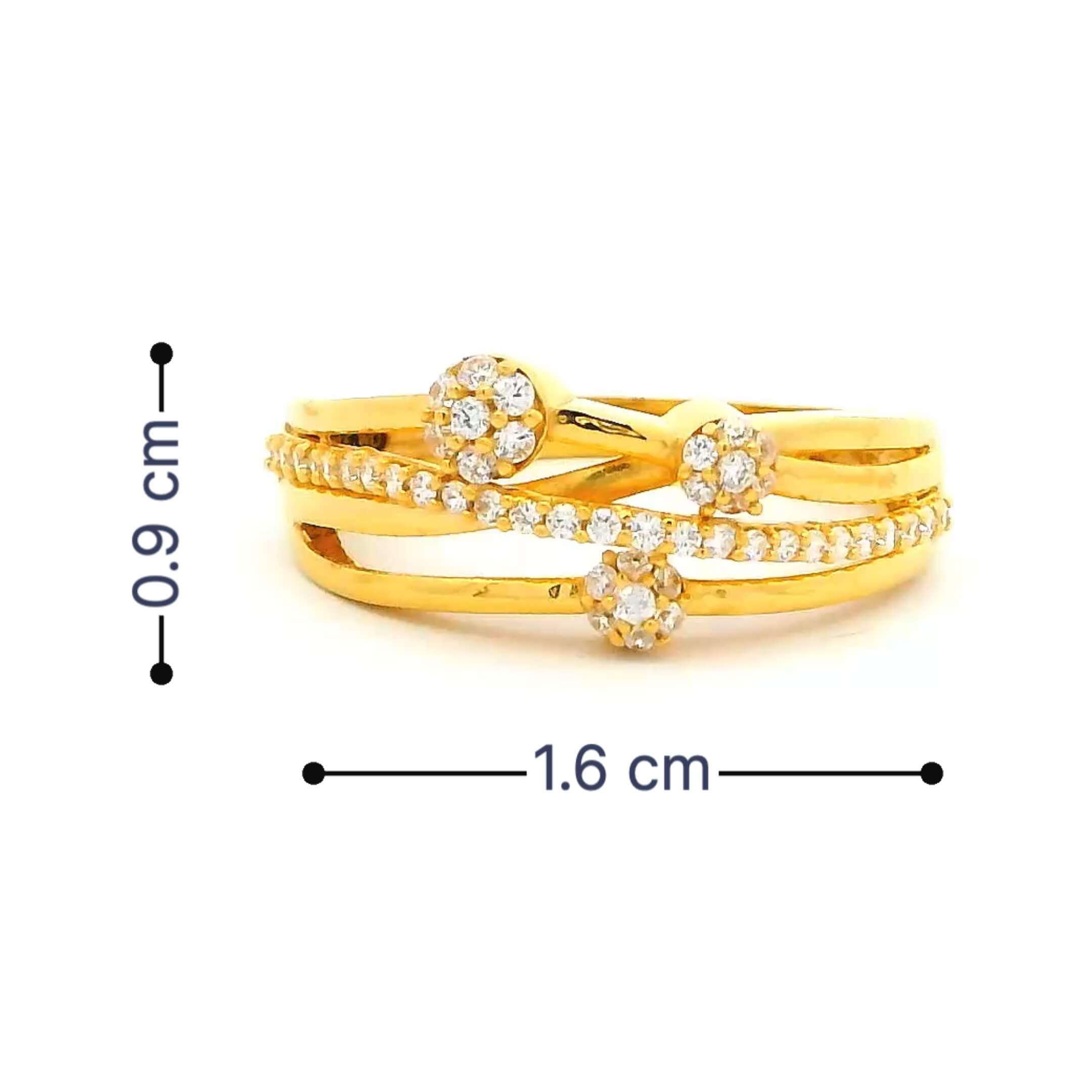 Crystal Whisper Gold Ring