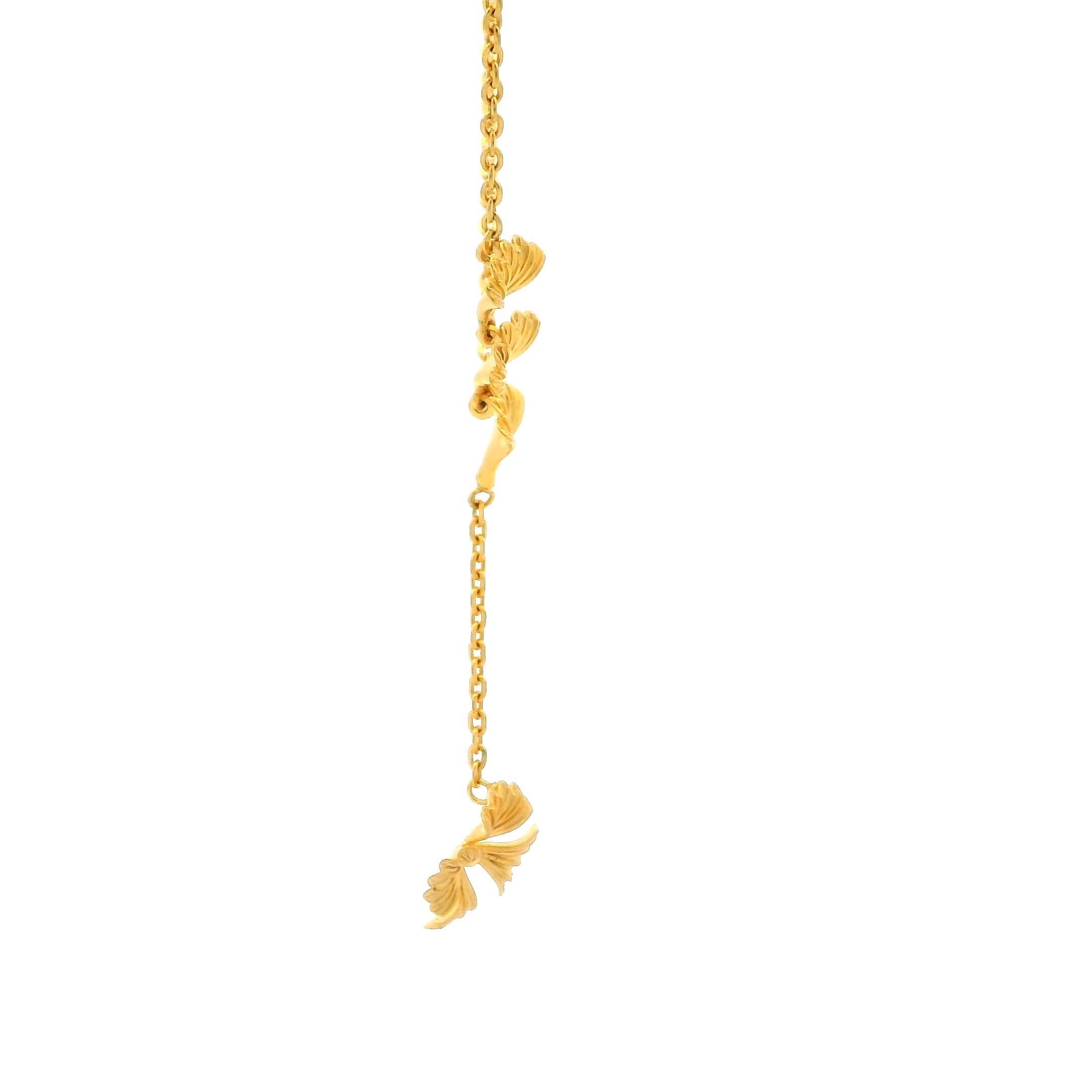 Glossy Blossom Charm 22K Gold Necklace