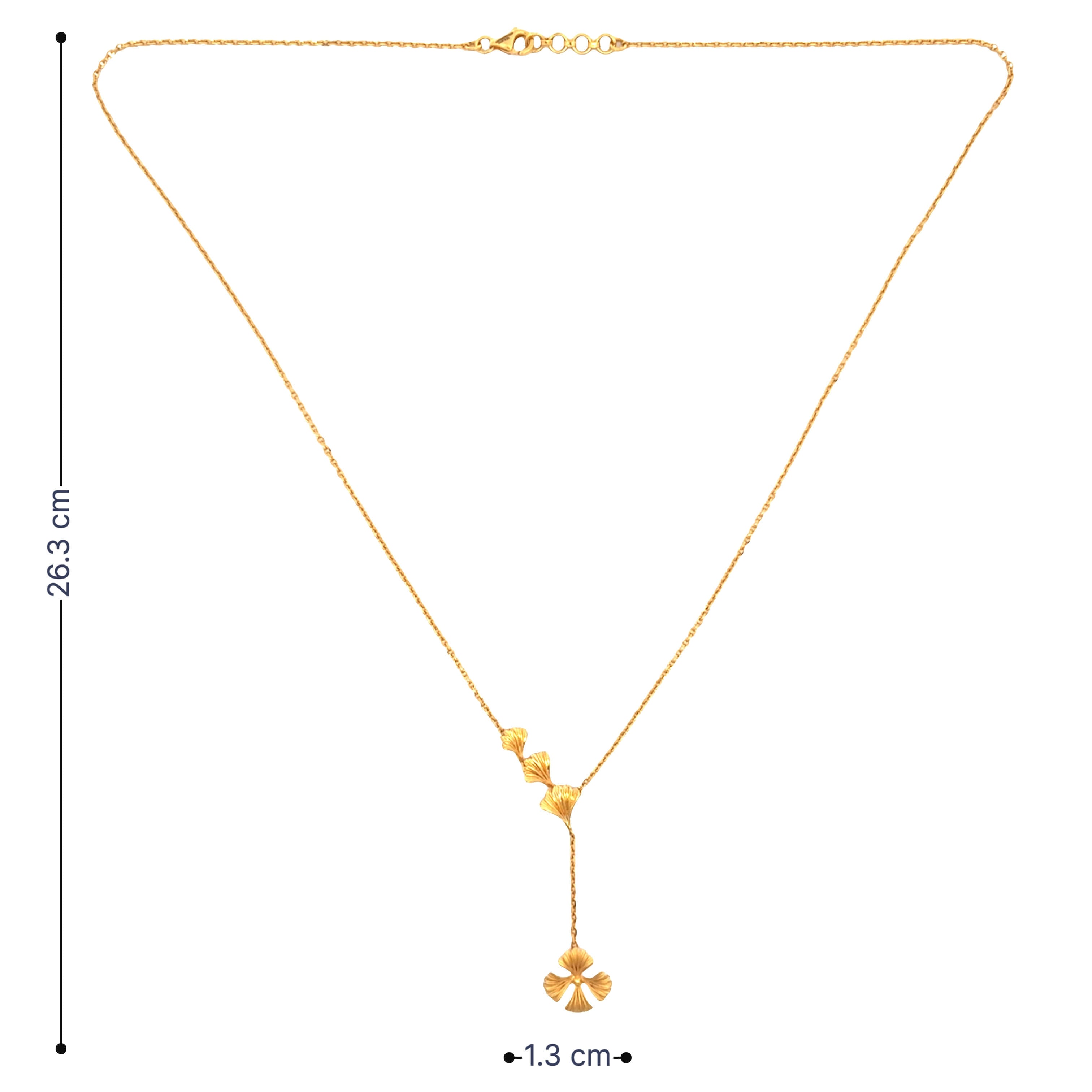 Glossy Blossom Charm 22K Gold Necklace