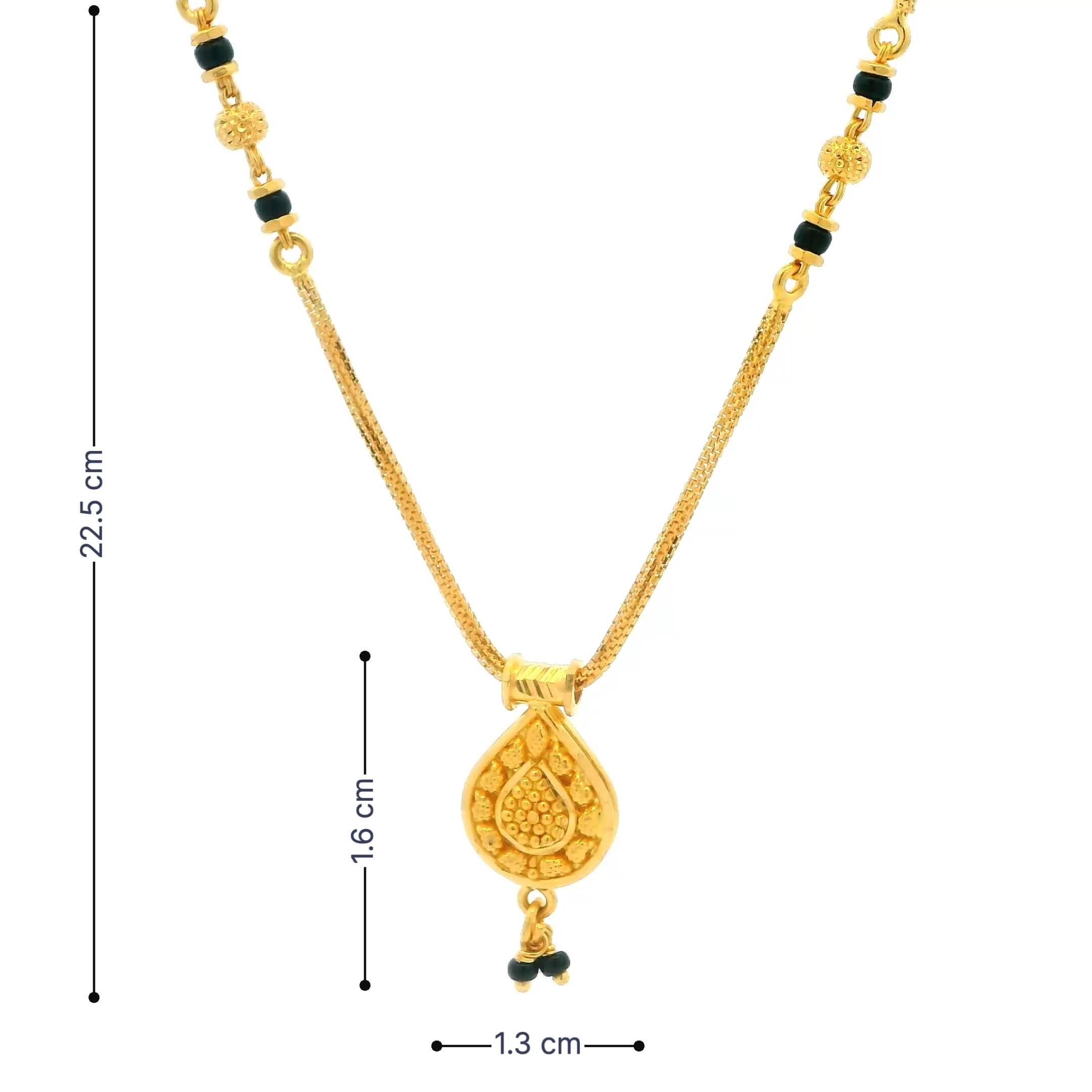 Magnetic 22K Gold Paisley Short Mangalsutra