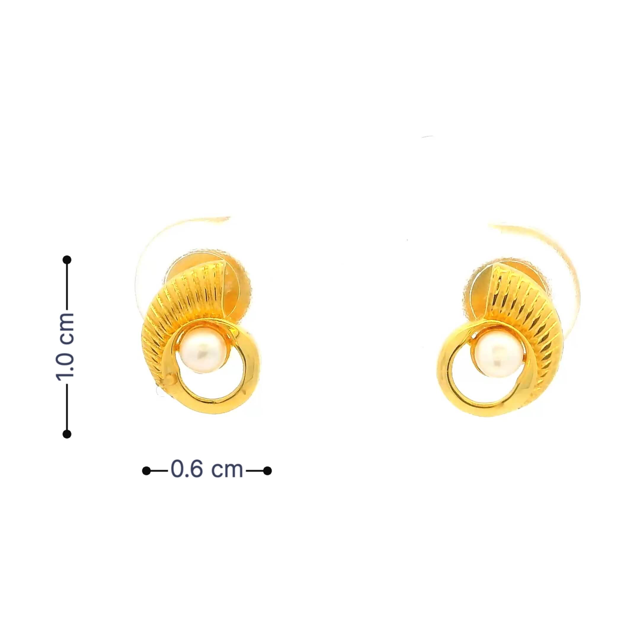 Trendy Twirl Gold Studs
