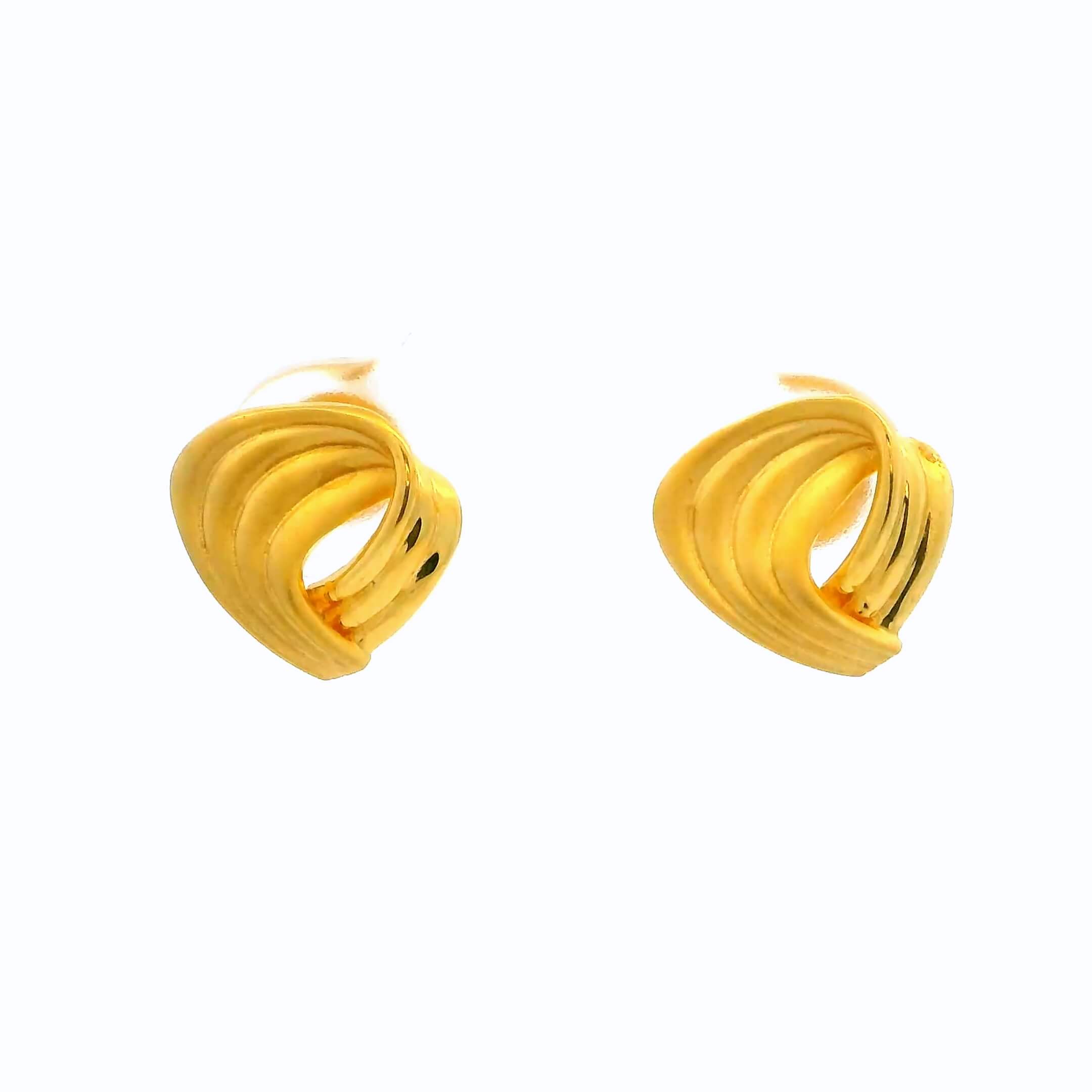 Stylish Swirl 14K Gold Studs