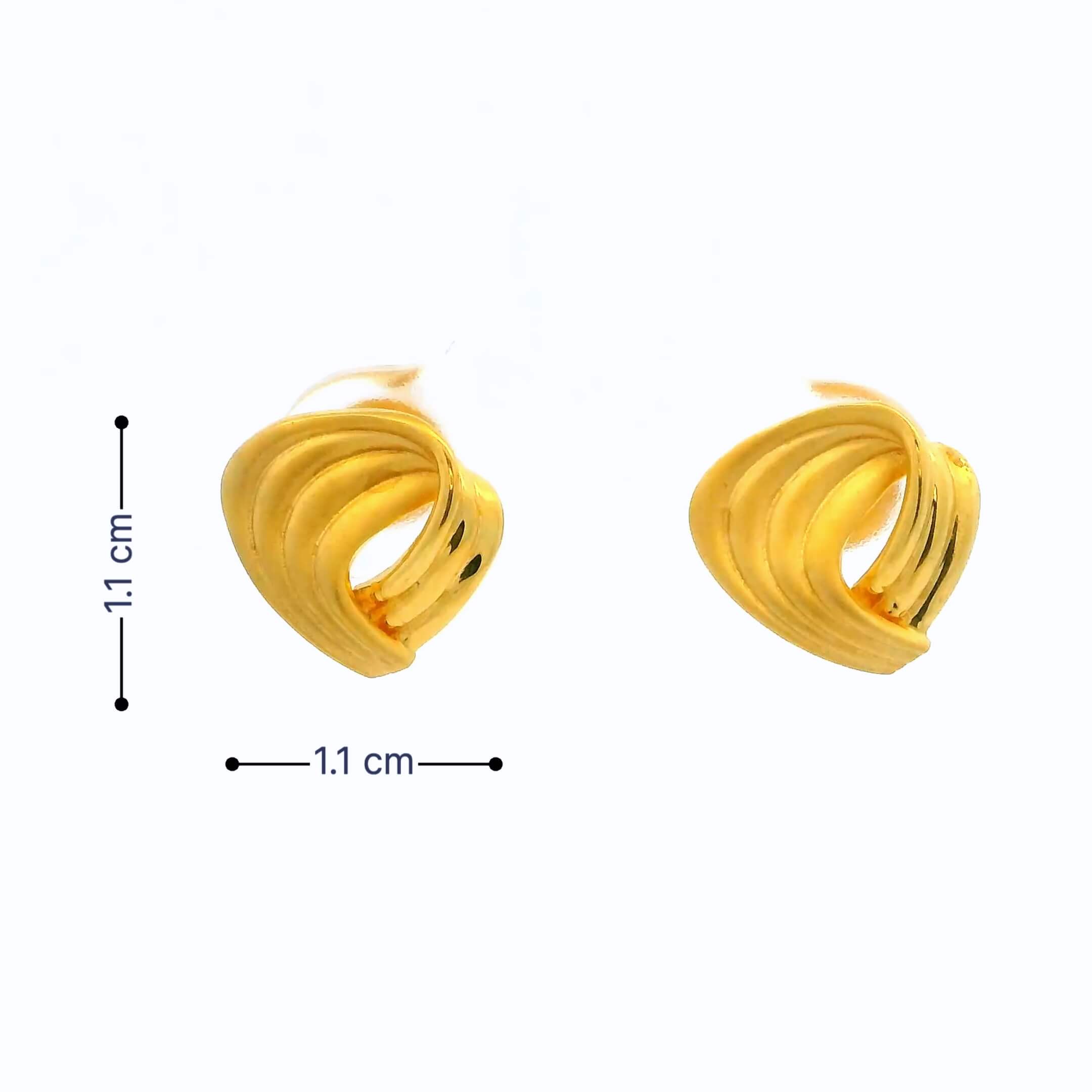 Stylish Swirl 14K Gold Studs