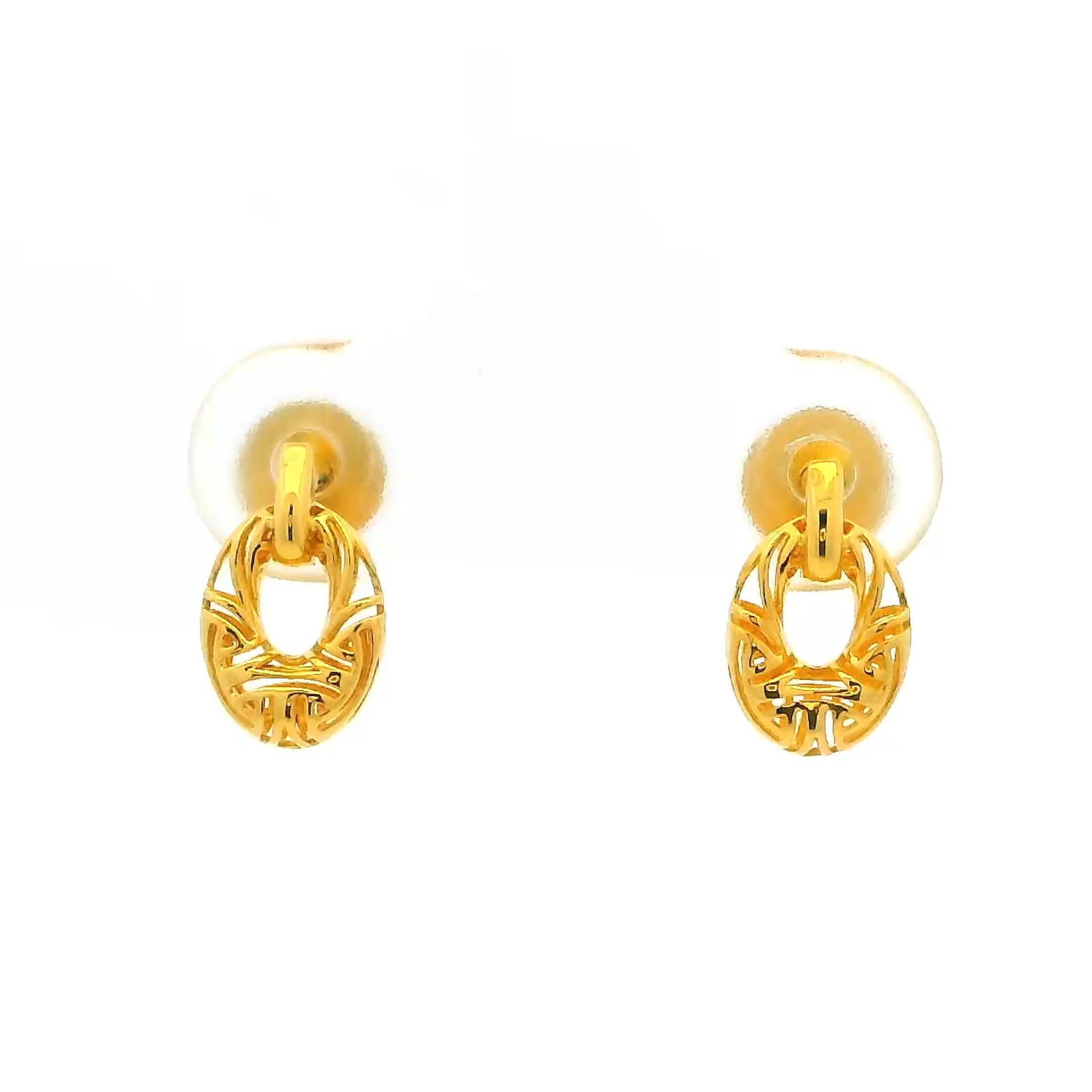 Oval Glitter Gold Studs
