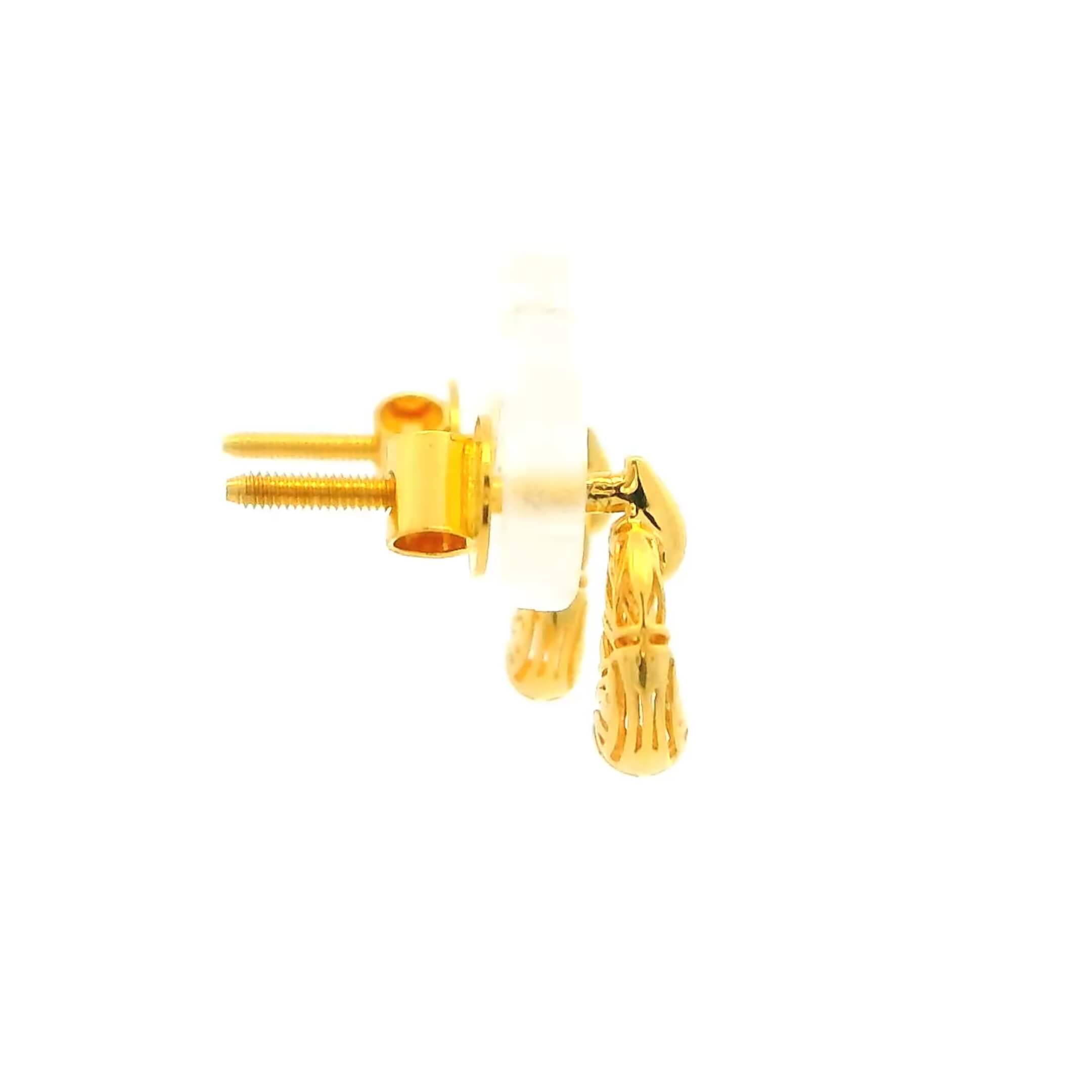 Oval Glitter Gold Studs