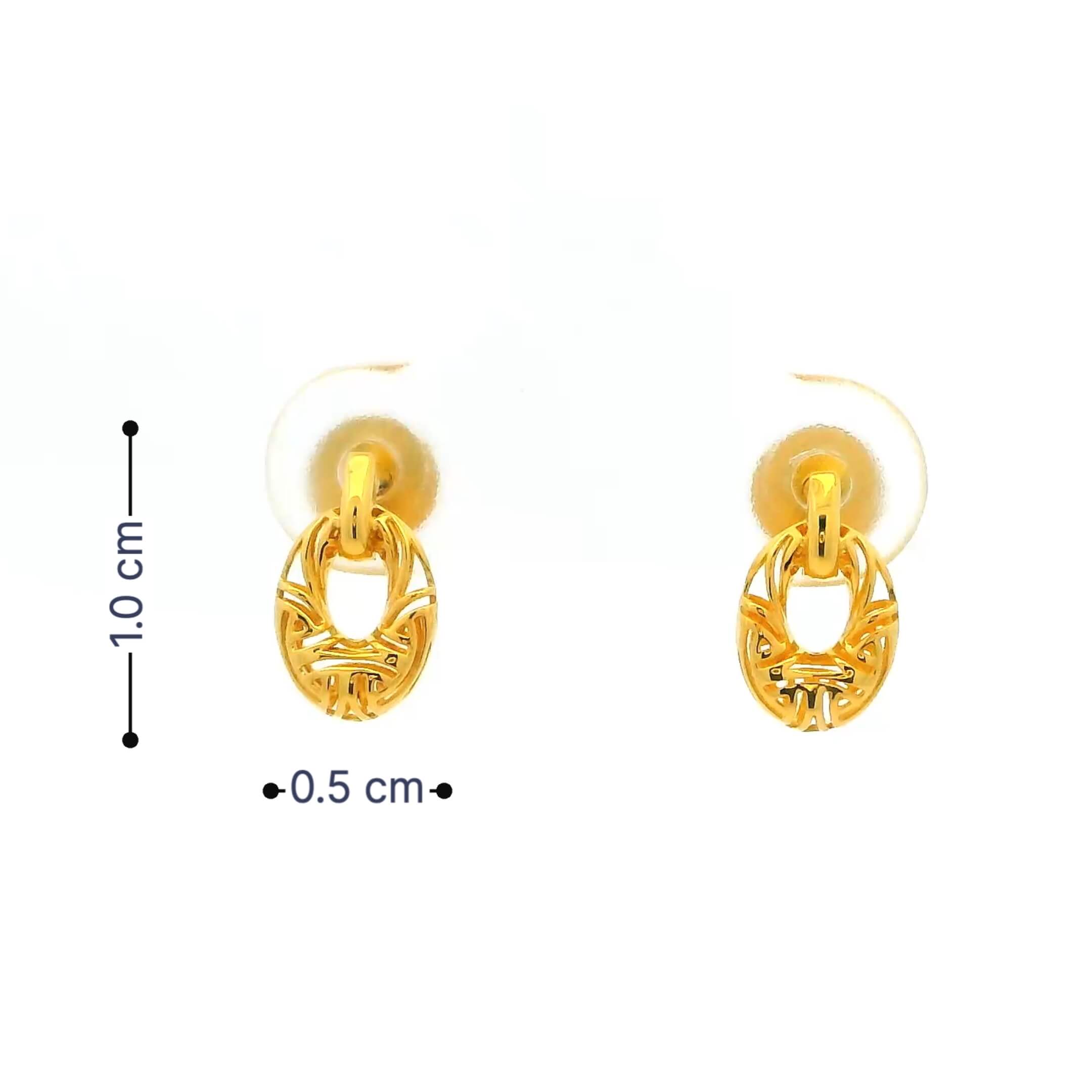 Oval Glitter Gold Studs