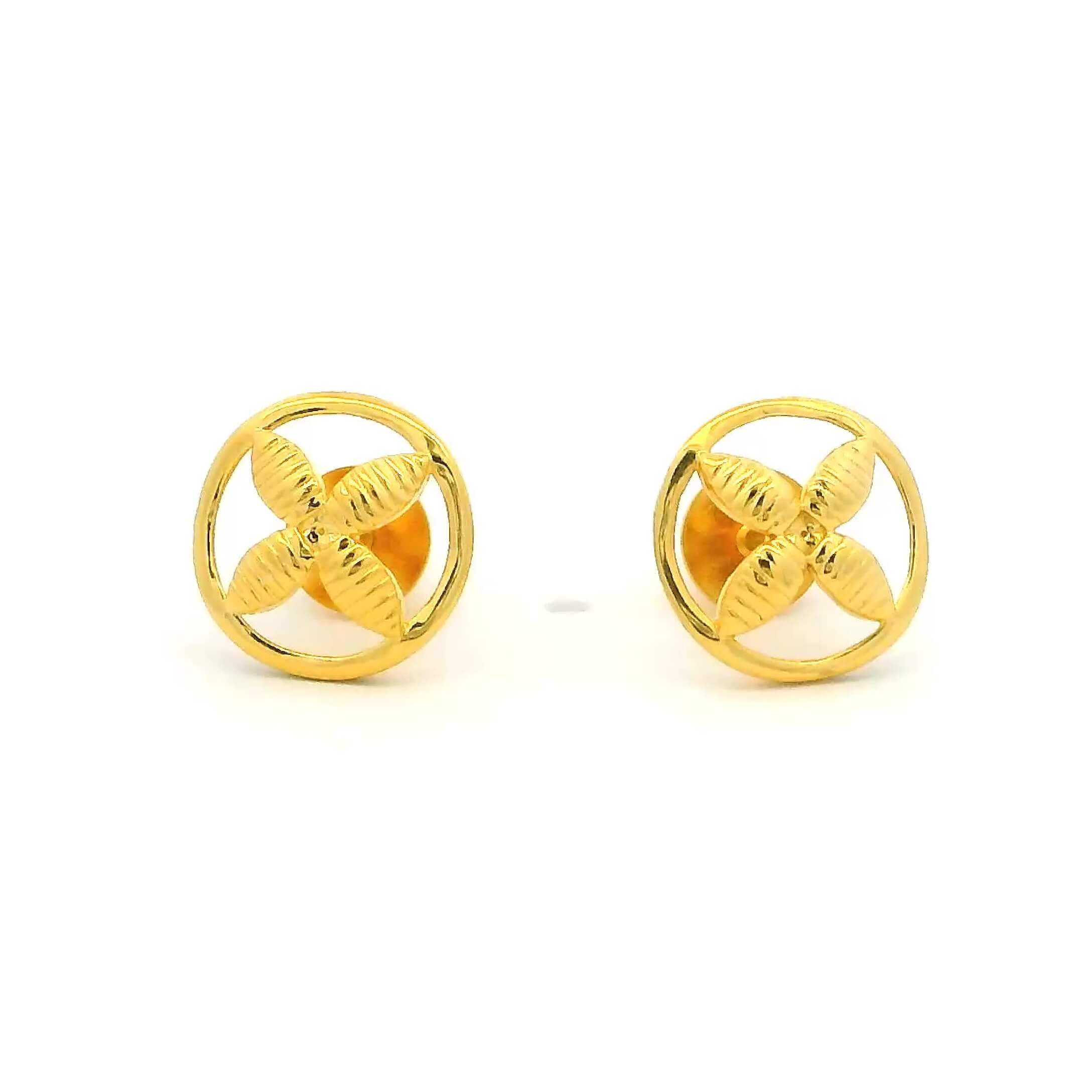 Dainty Clover Gold Studs