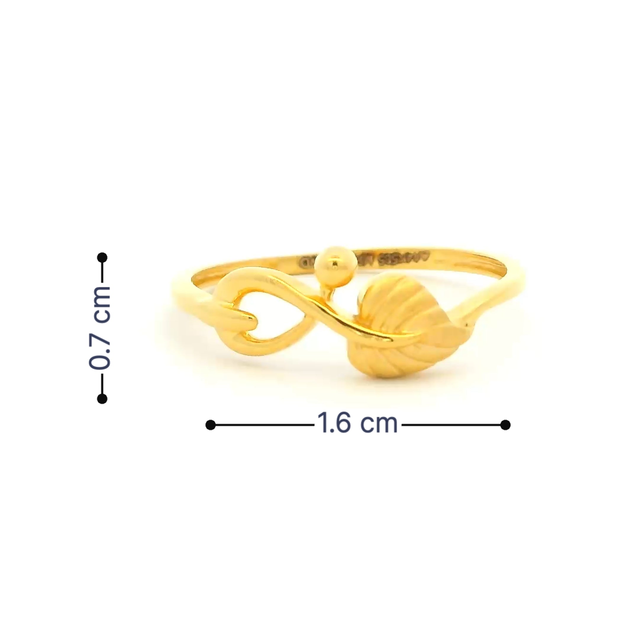Captivating Swirl Gold Leafy Ring