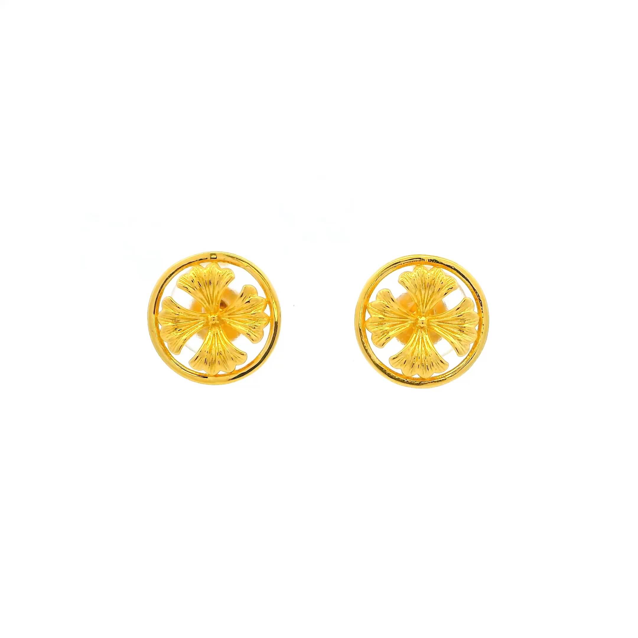 Petite Clover Gold Studs