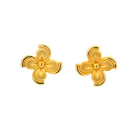 Glossy Floral Grace Gold Earrings for Women