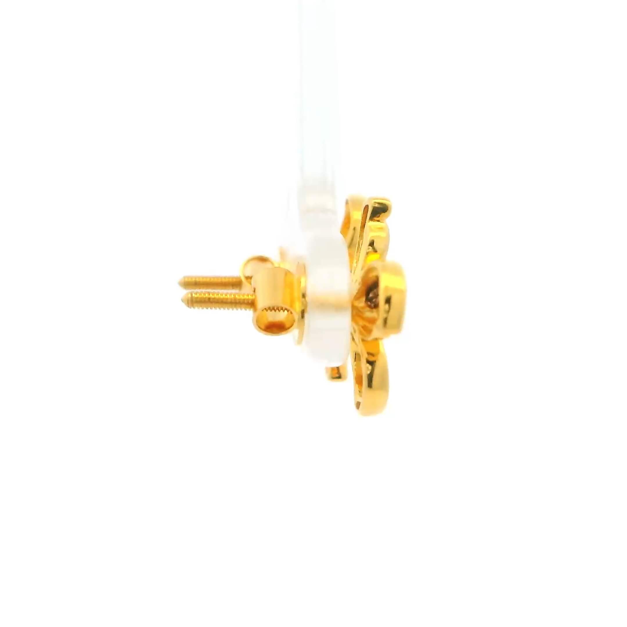 Glossy Floral Grace Gold Earrings for Women