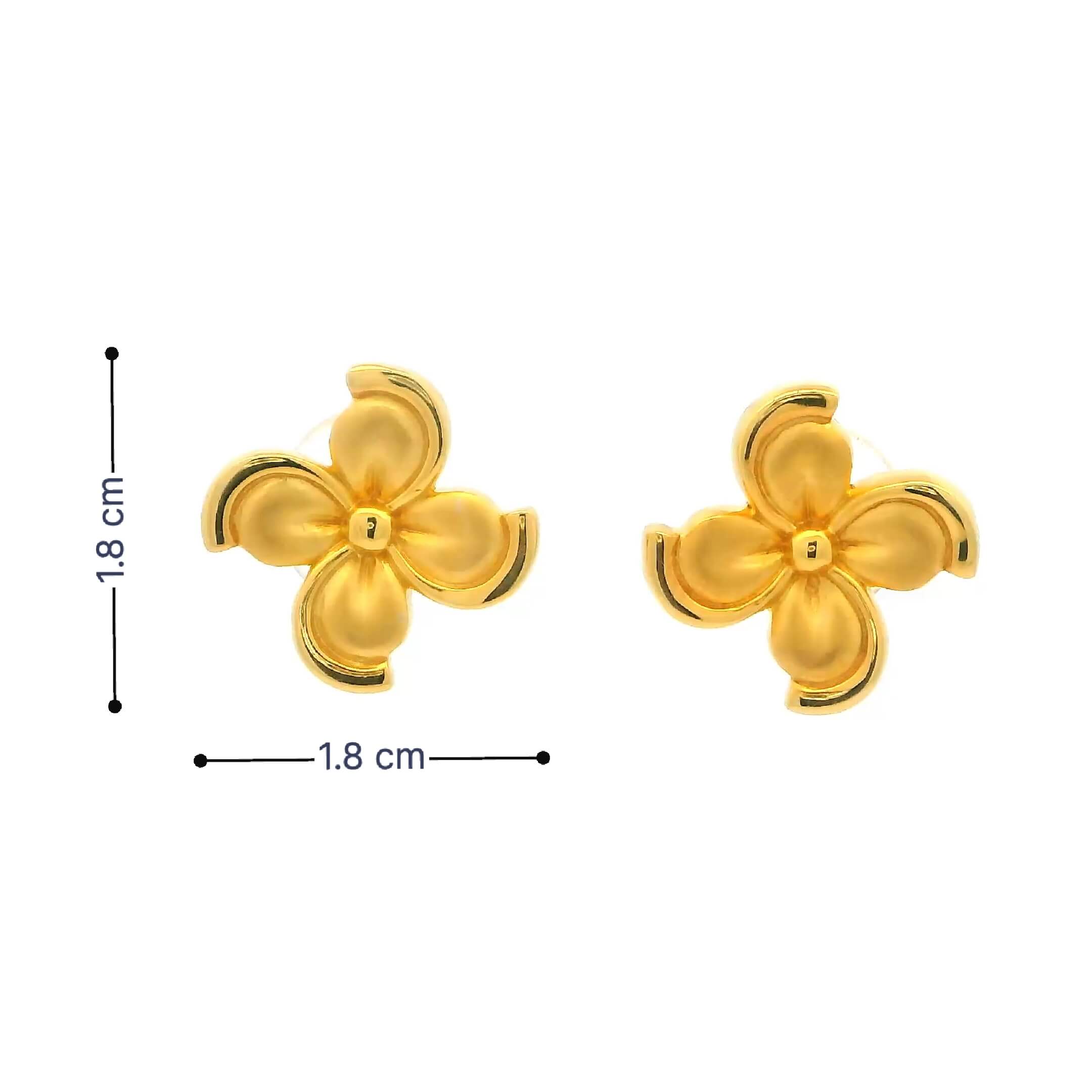 Glossy Floral Grace Gold Earrings for Women