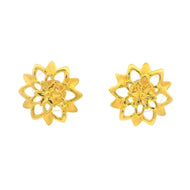 Gleaming Floral Magic Gold Earrings for Women