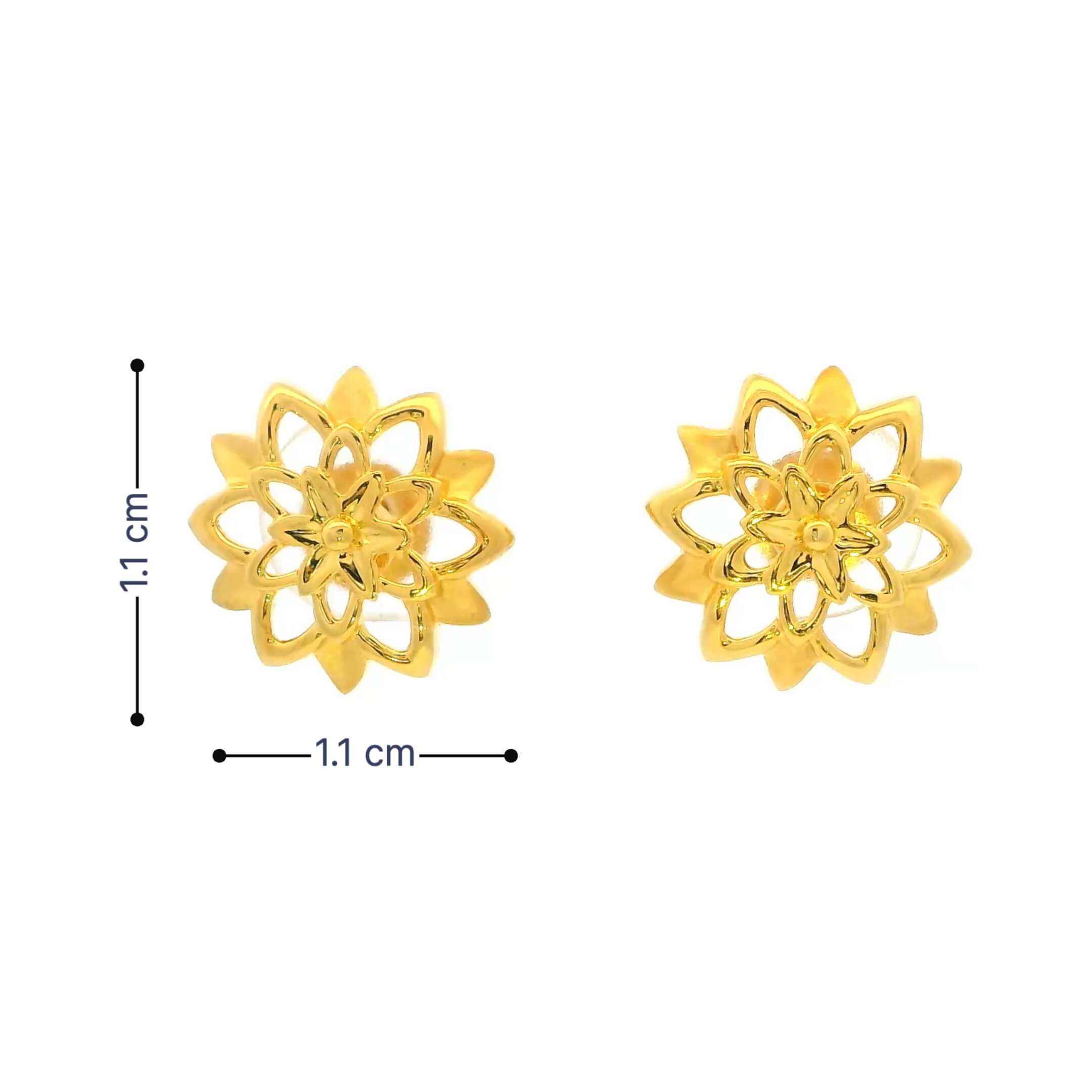 Gleaming Floral Magic Gold Earrings for Women