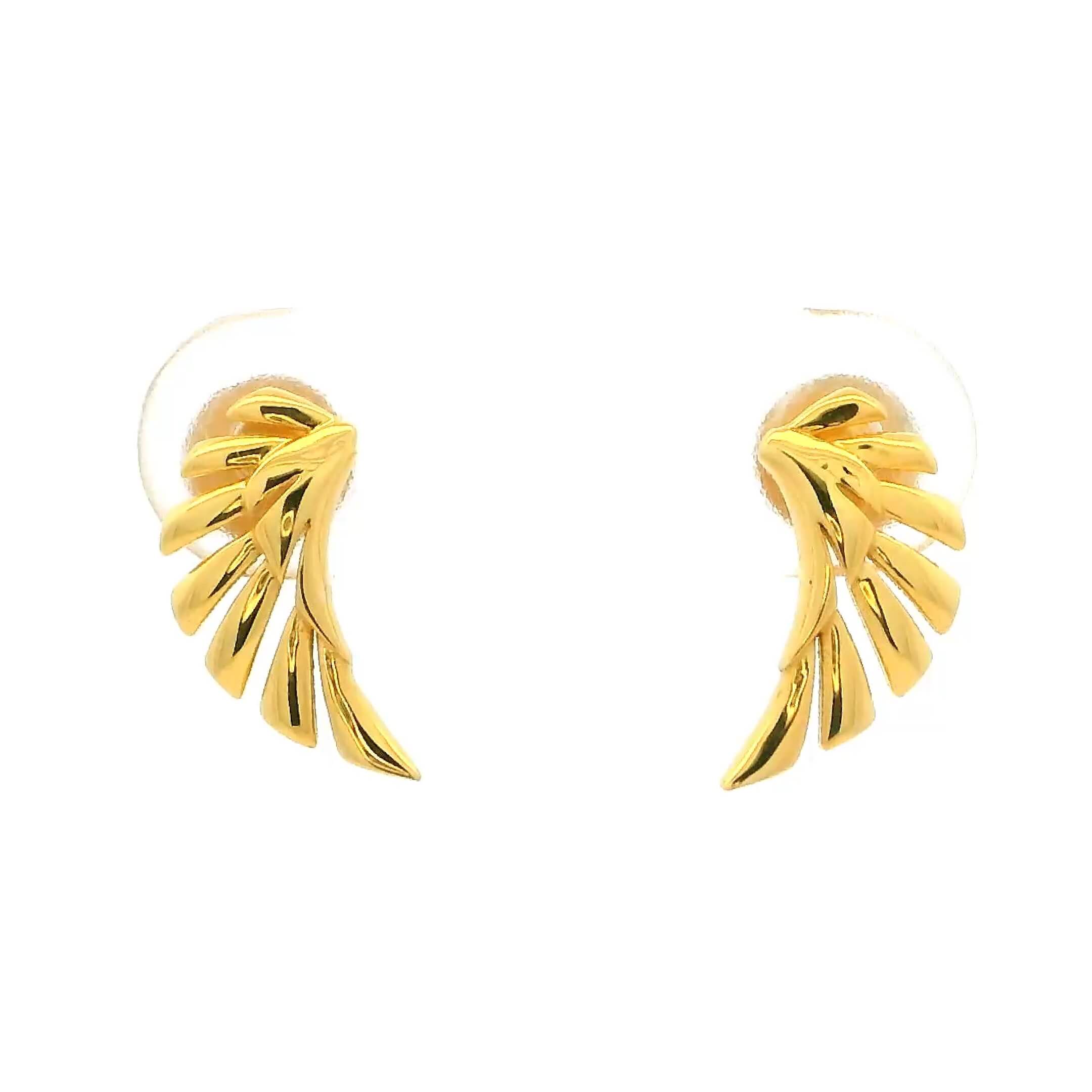 Fairy Wings 18K Women Gold Earrings