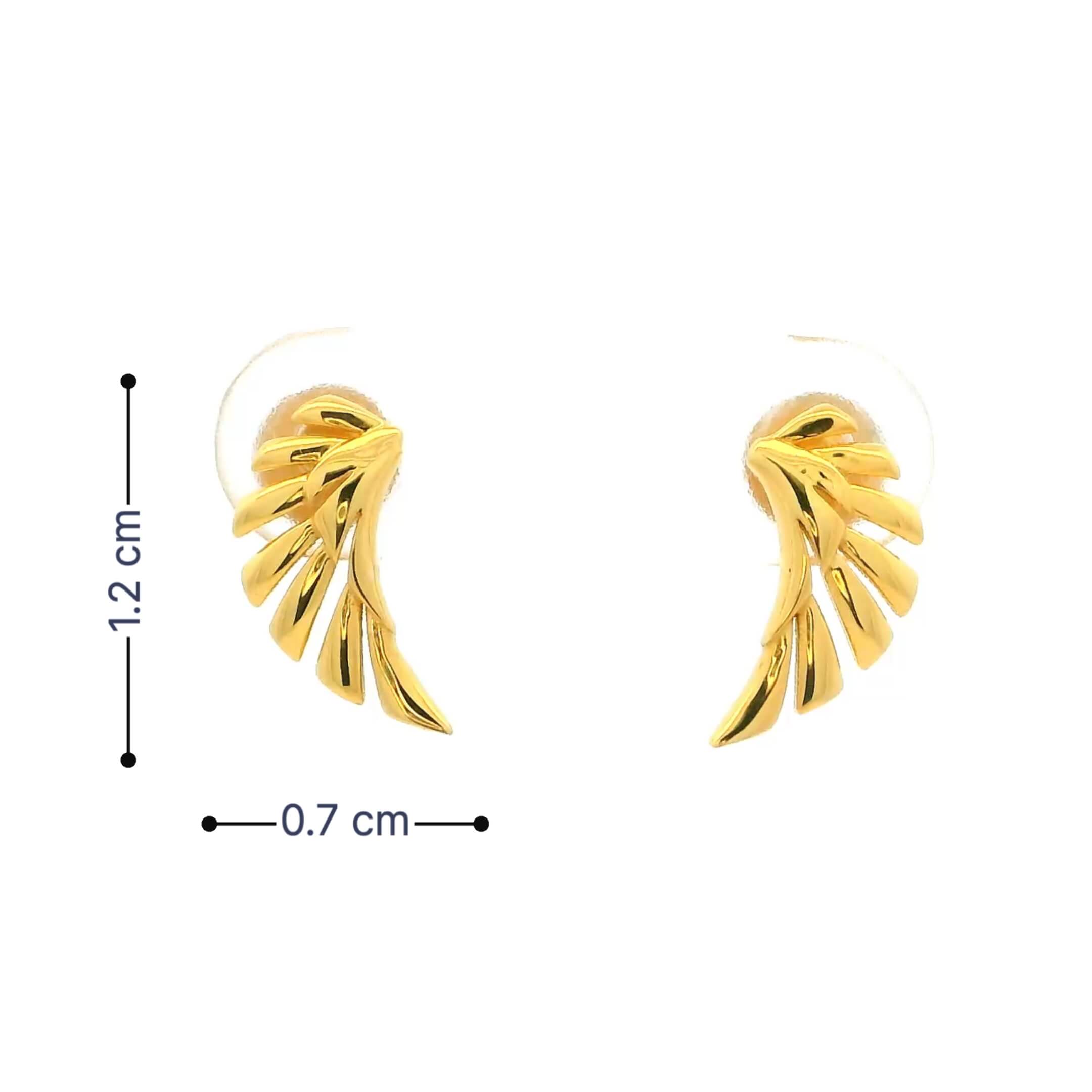 Fairy Wings 18K Women Gold Earrings