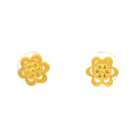 Petite Floral Charm Gold Earrings for Women