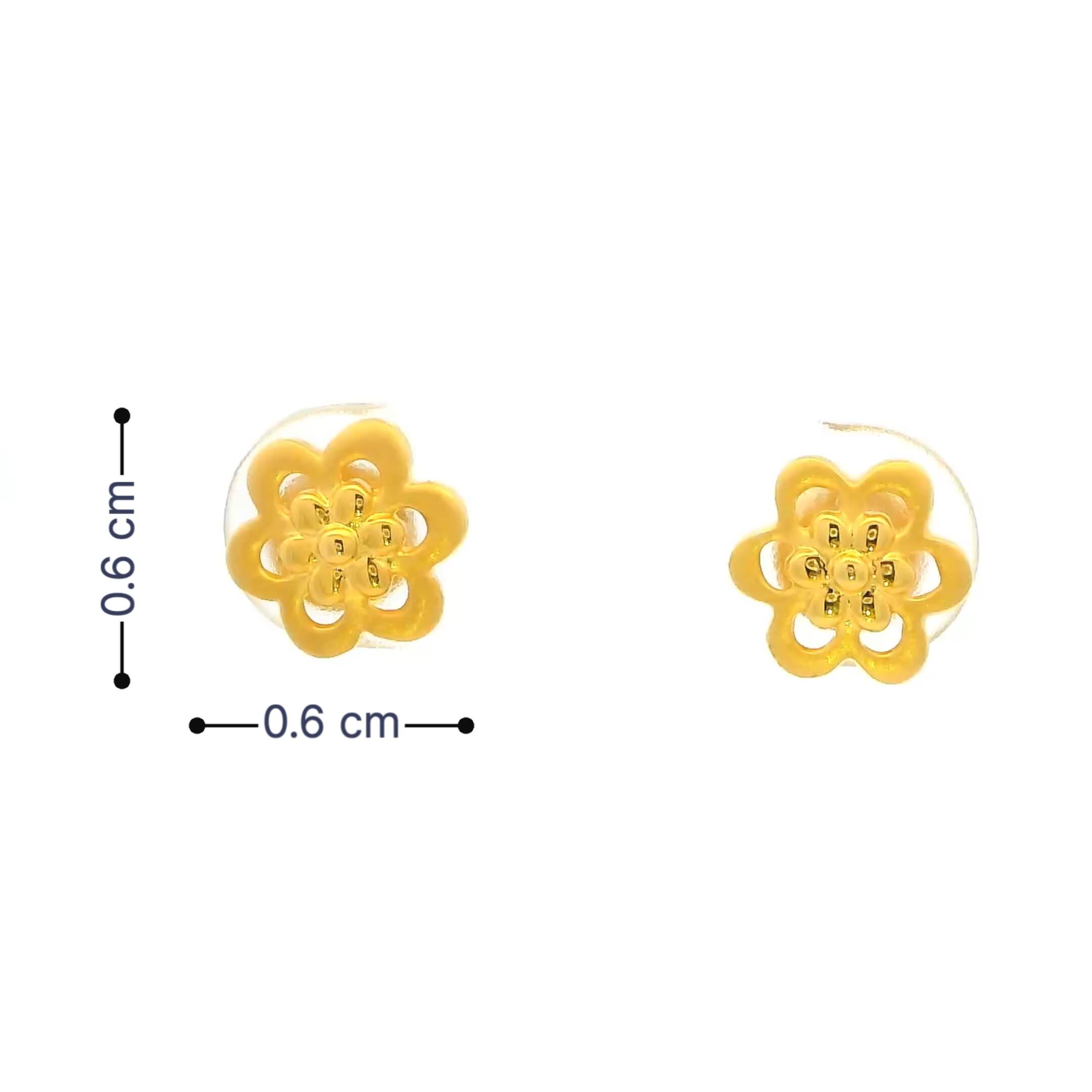 Petite Floral Charm Gold Earrings for Women