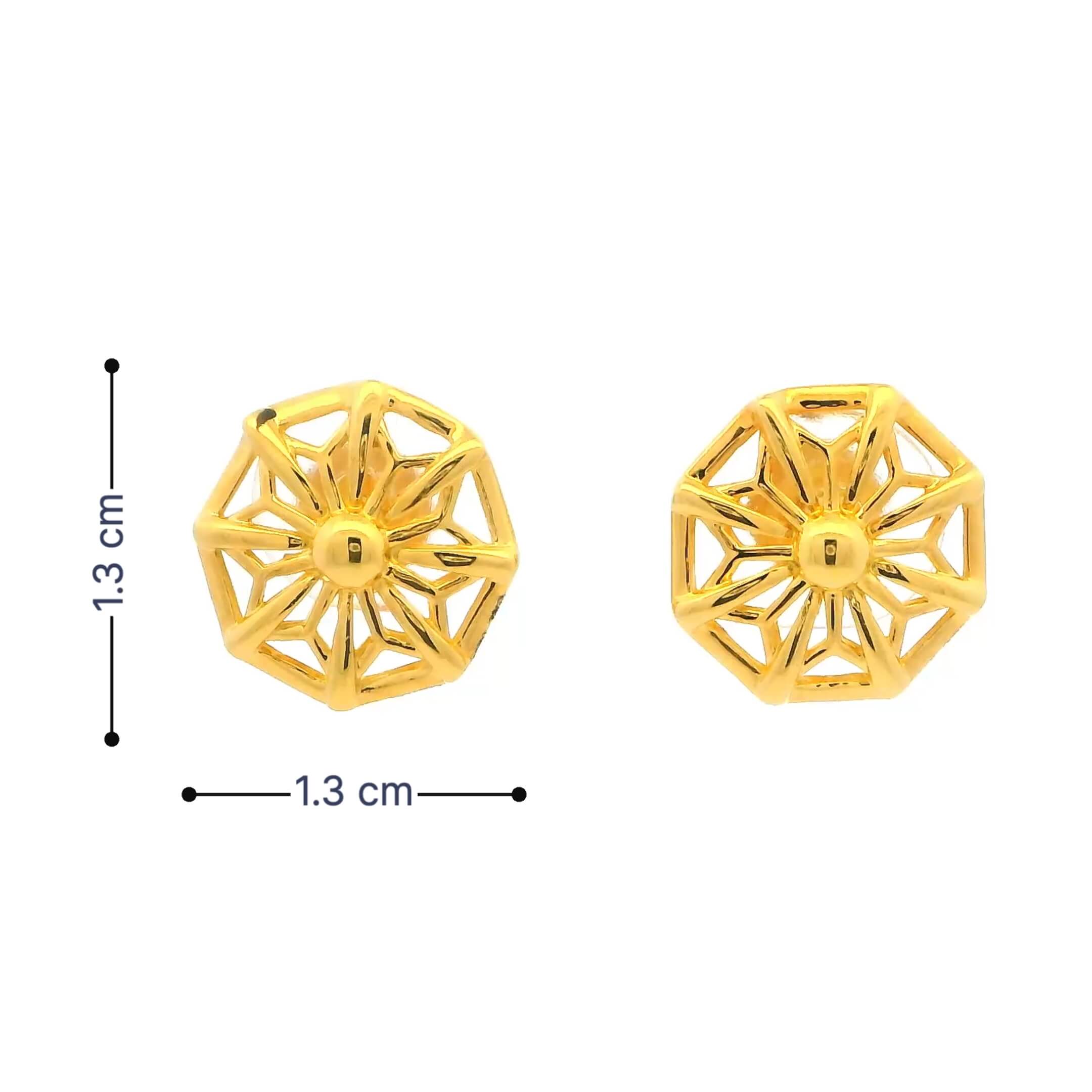 Bold Floral Shine Gold Earrings for Women