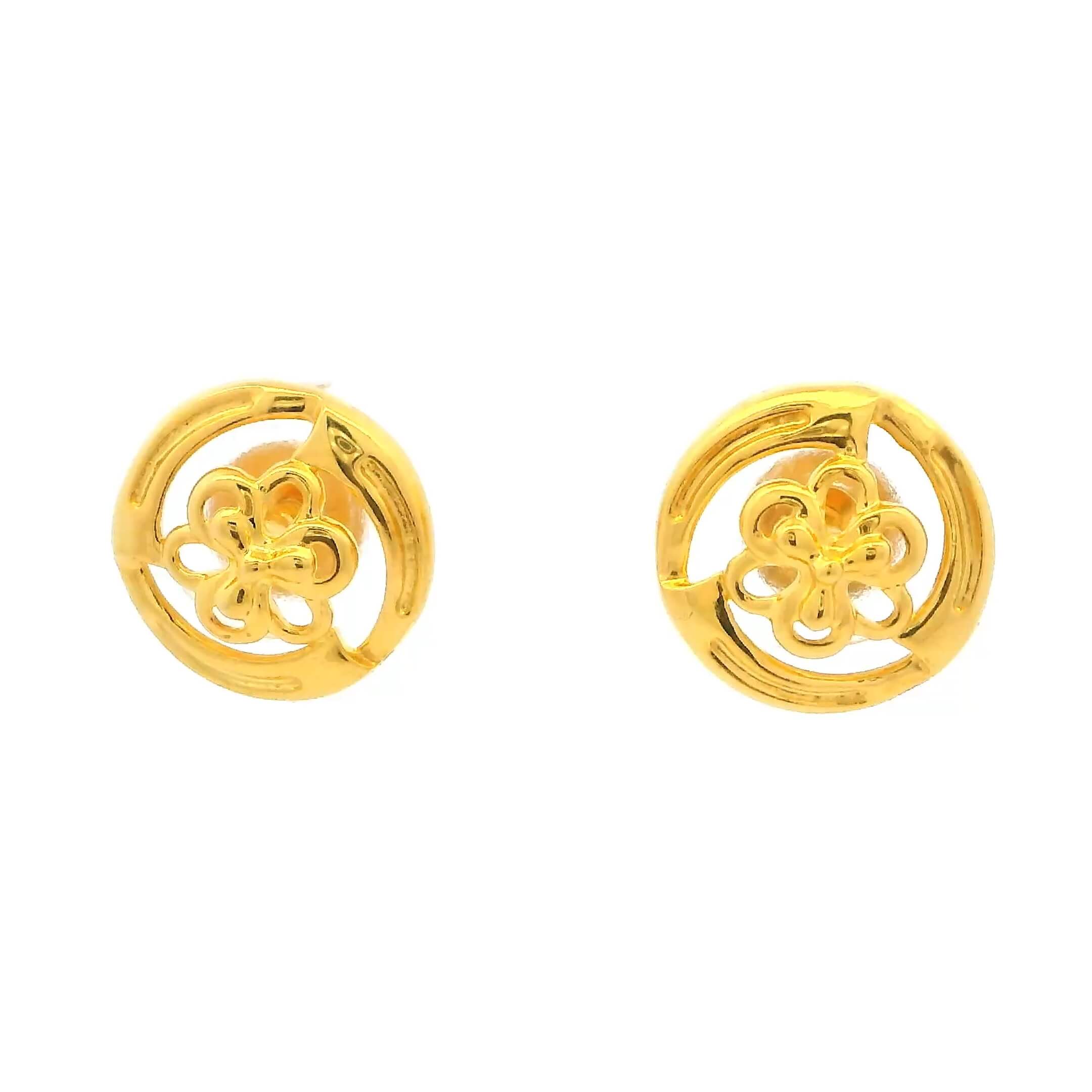 Swirling Blossom Gold Earrings for Women