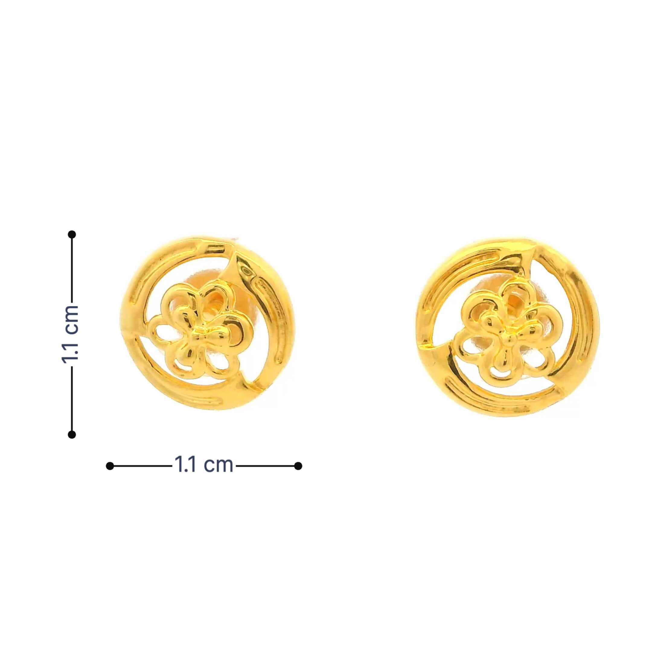Swirling Blossom Gold Earrings for Women
