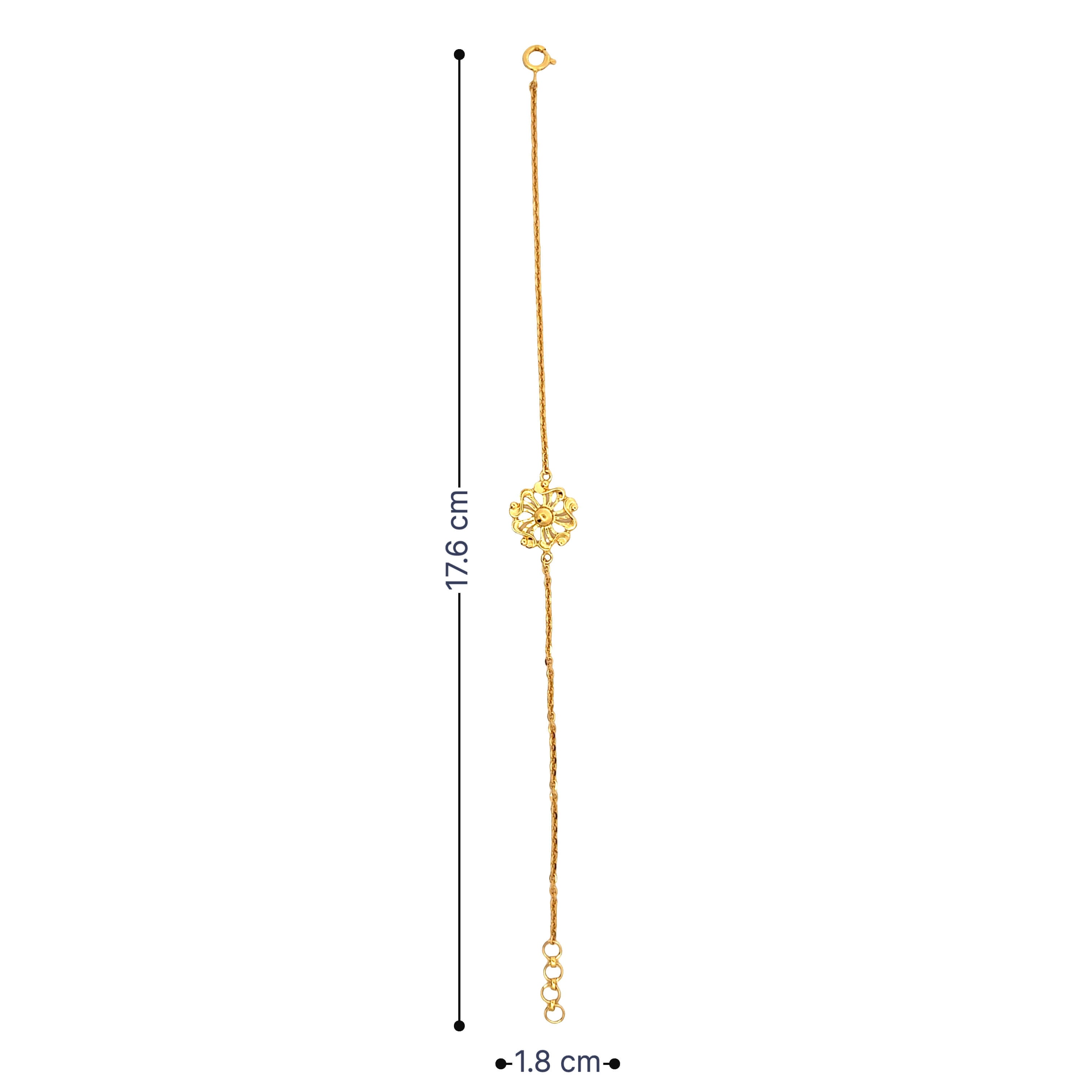 Floral Charm Gold Bracelet for Women
